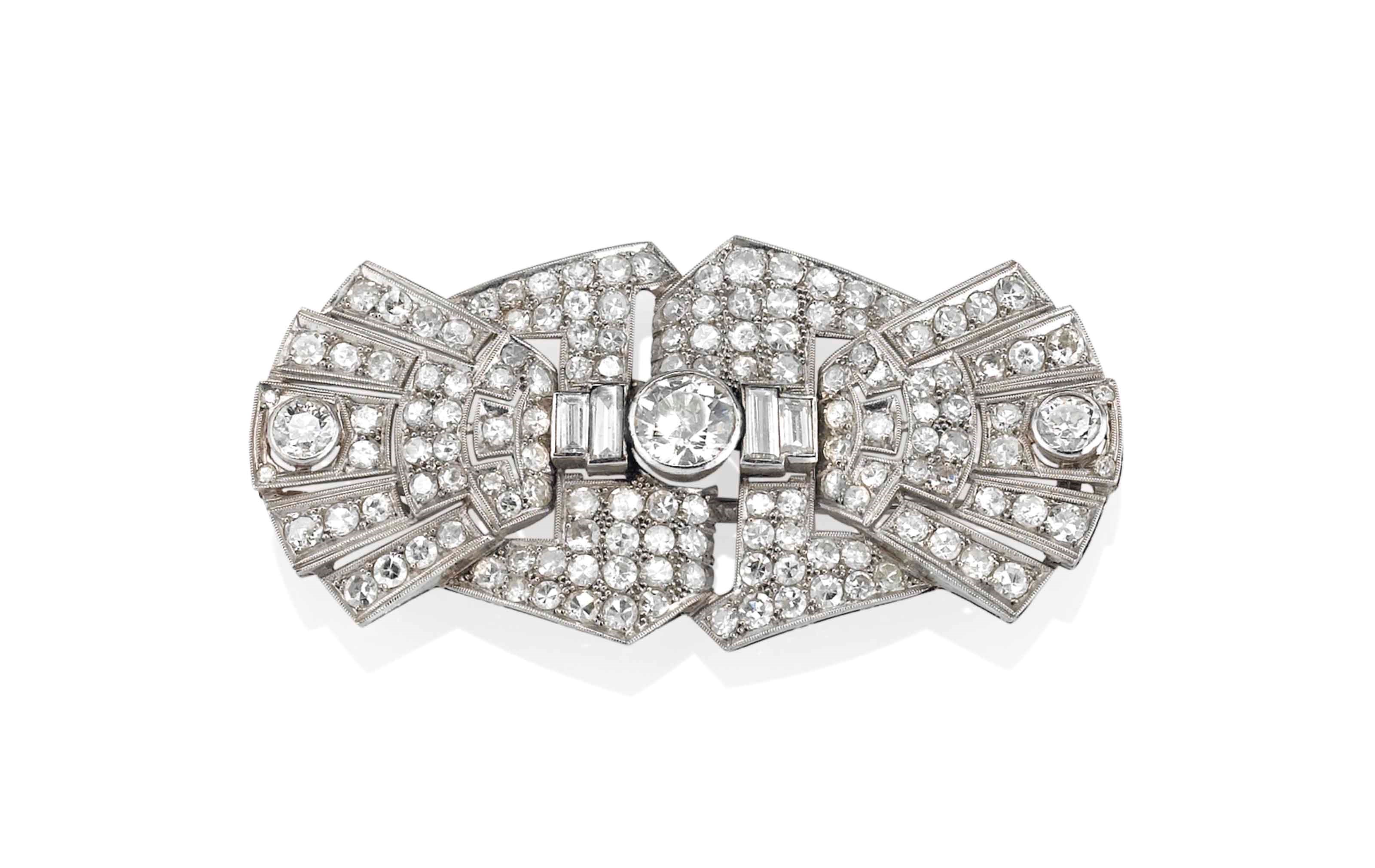 BROCHE ART DECO DIAMANTS