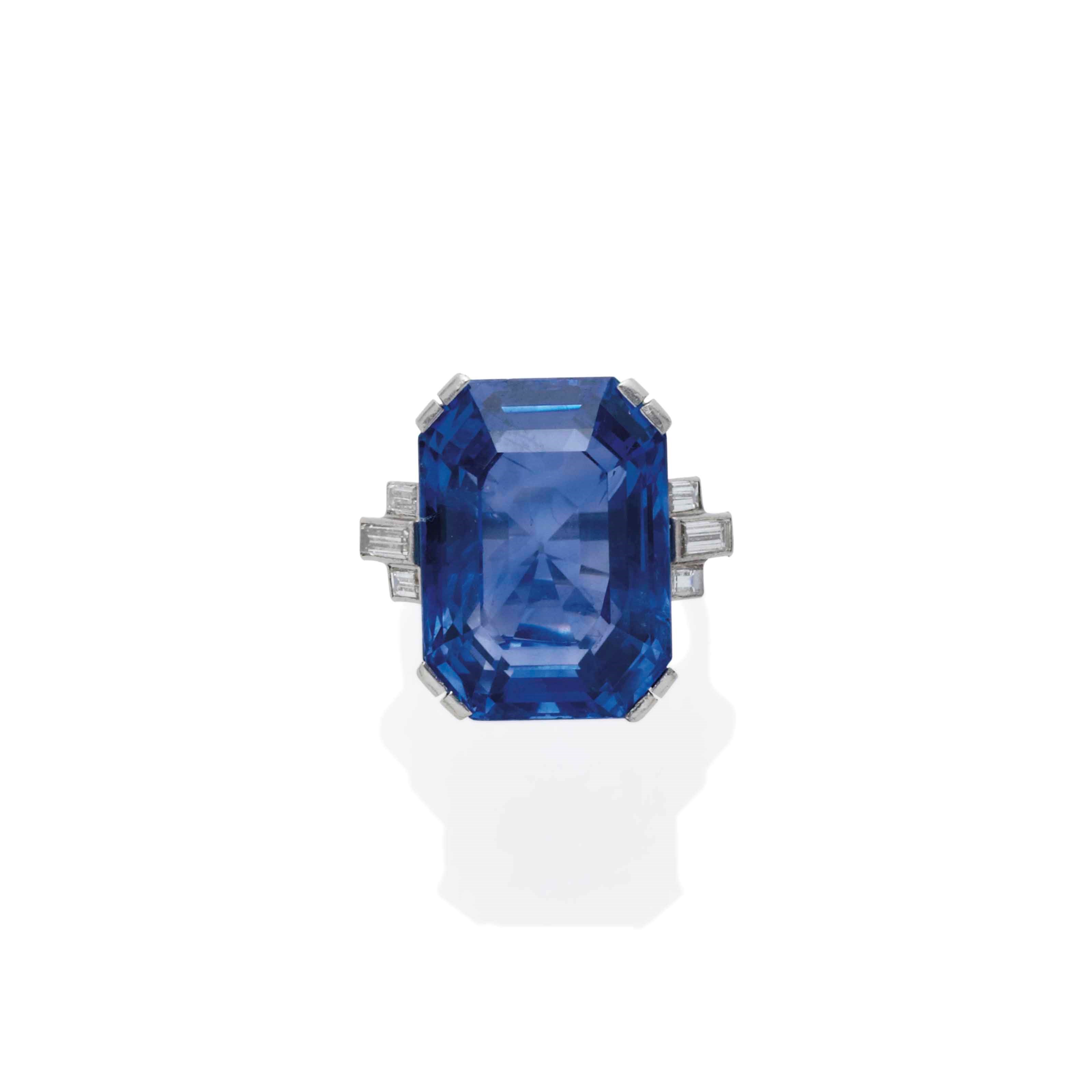BAGUE SAPHIR ET DIAMANTS