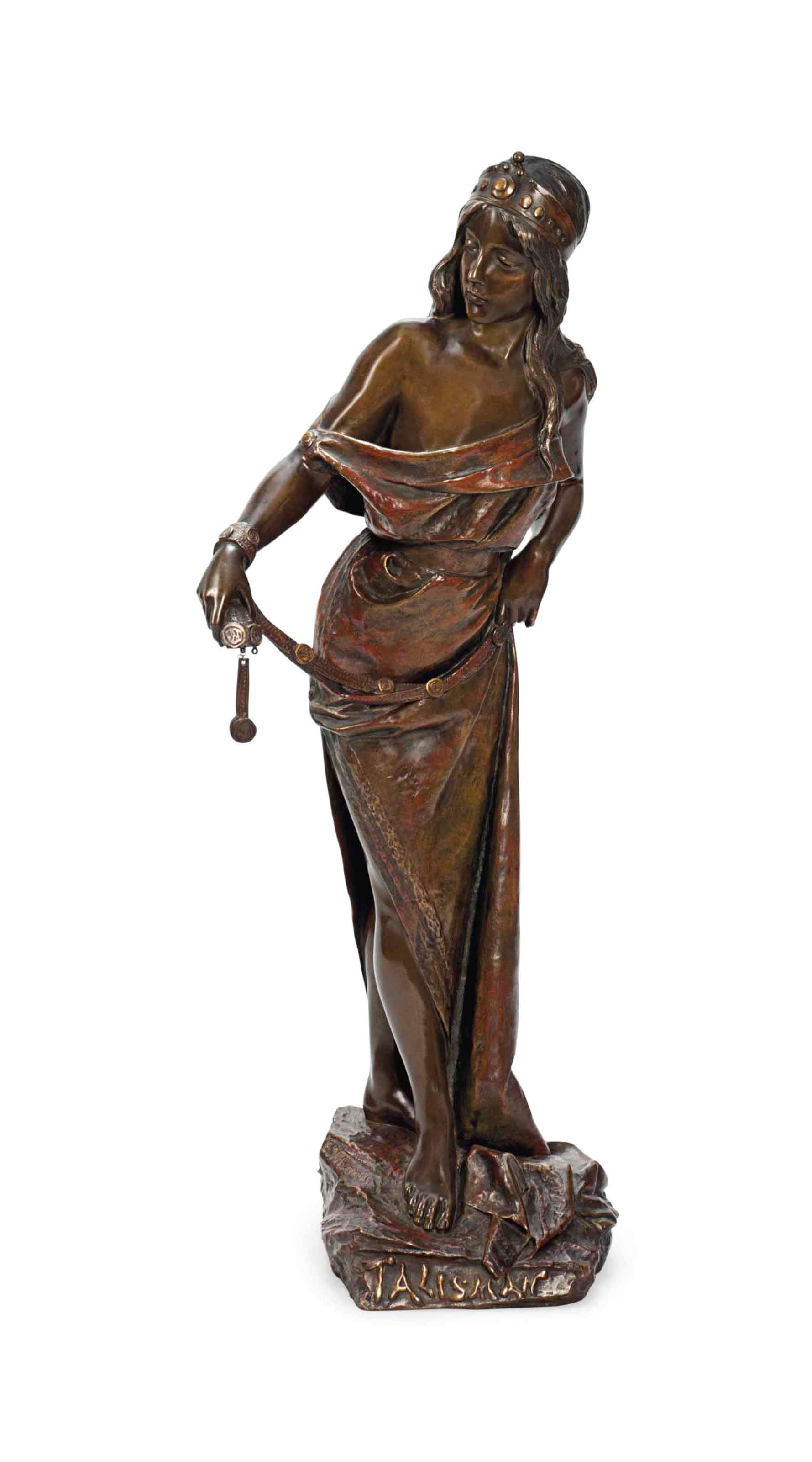 A FRENCH BRONZE FIGURE ENTITLED 'TALISMAN'