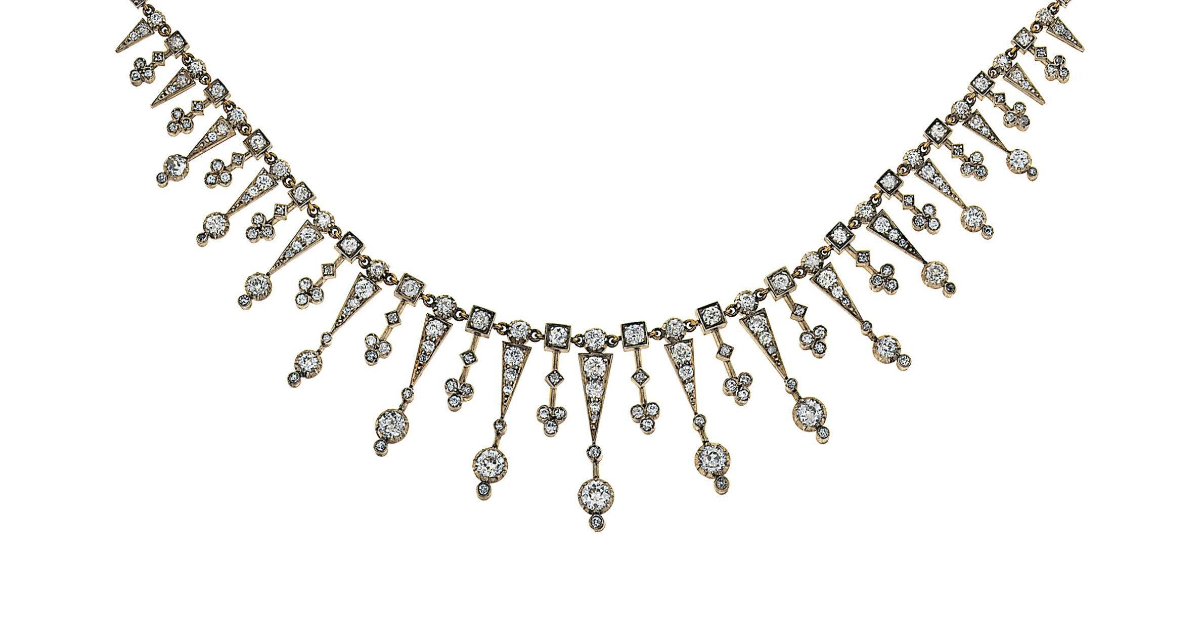 A diamond fringe necklace
