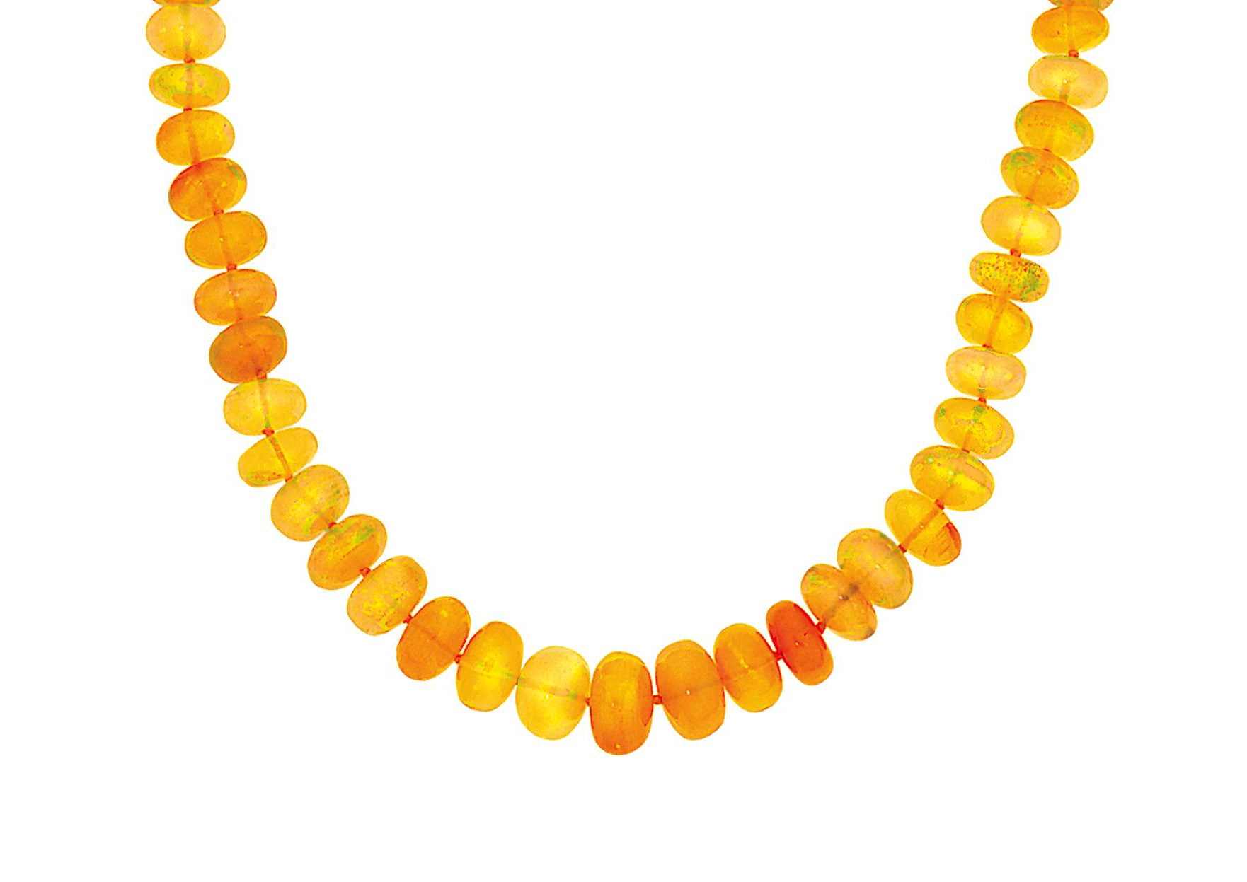 An opal bead necklace