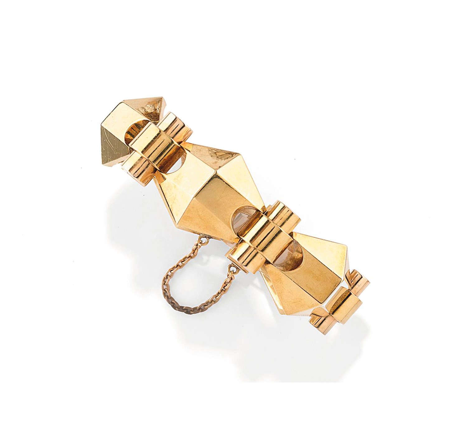 A gold fancy-link bracelet