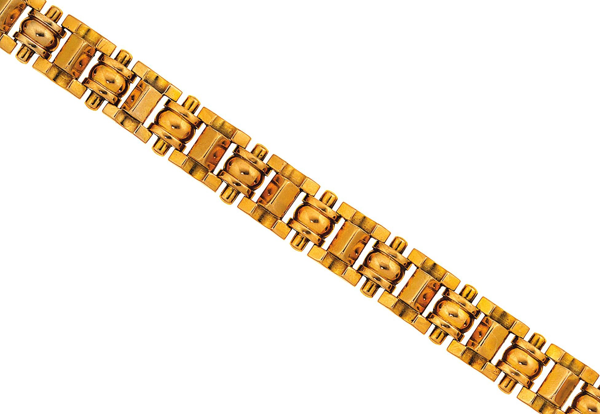 A gold fancy-link bracelet