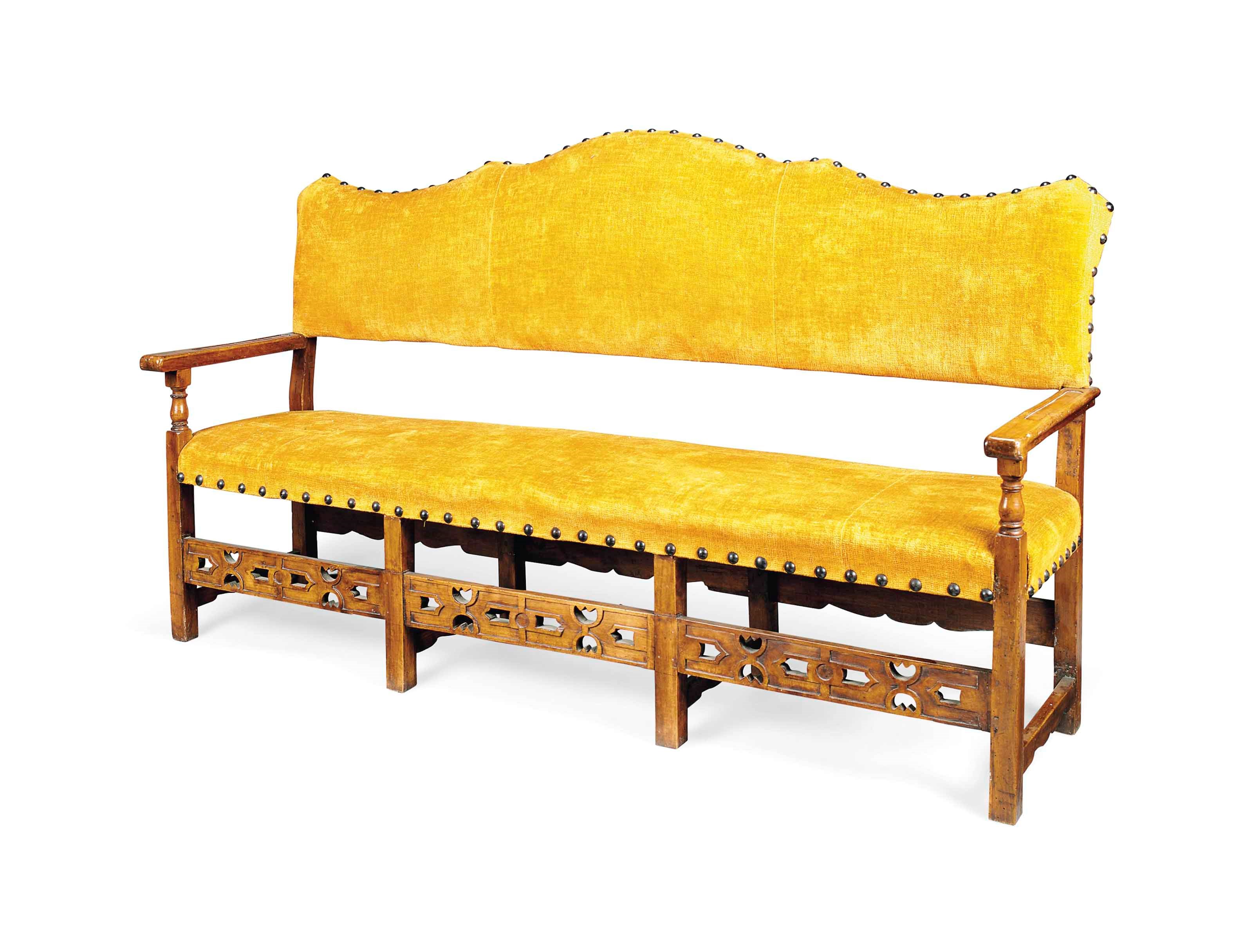 AN ITALIAN WALNUT SOFA