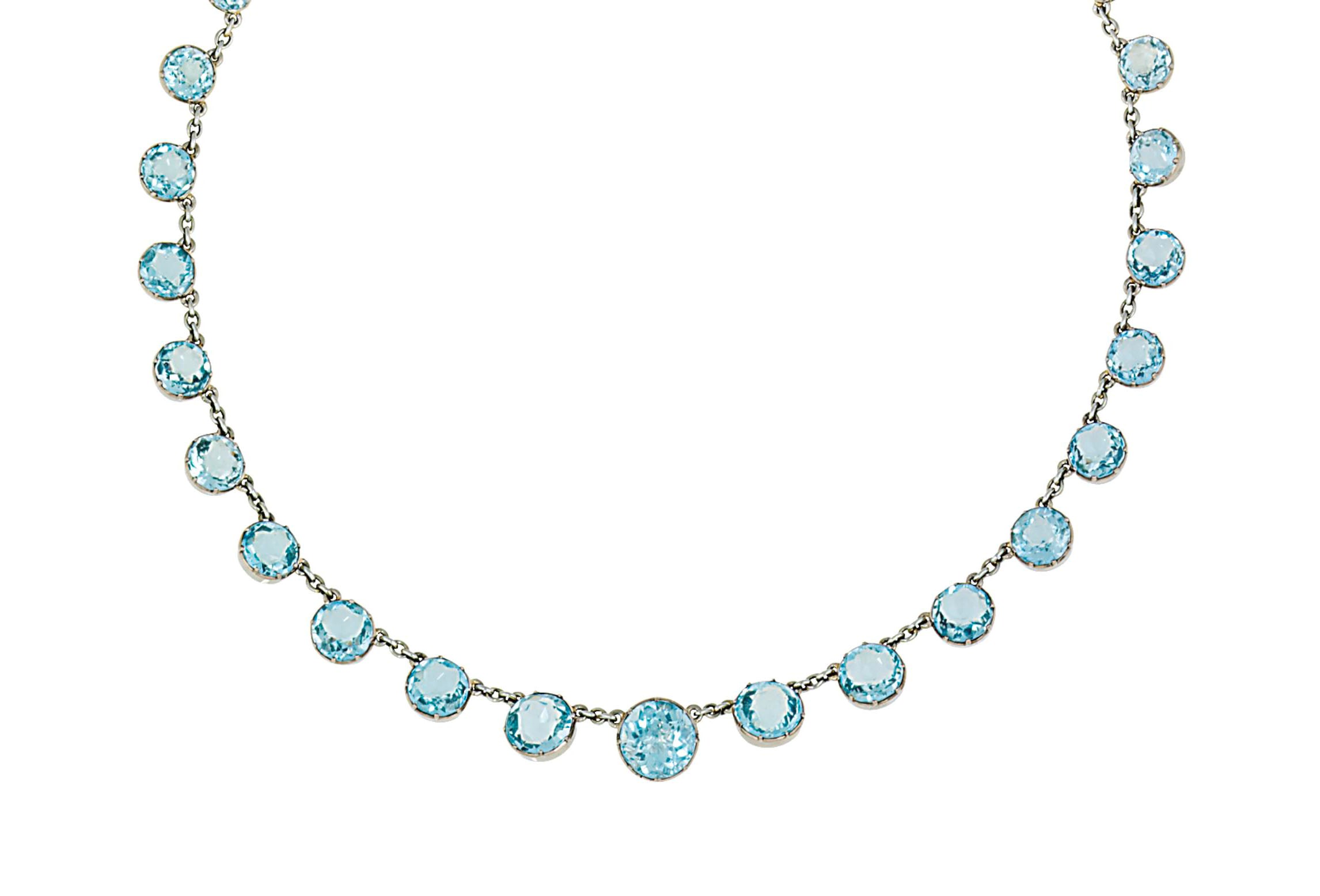 An aquamarine necklace