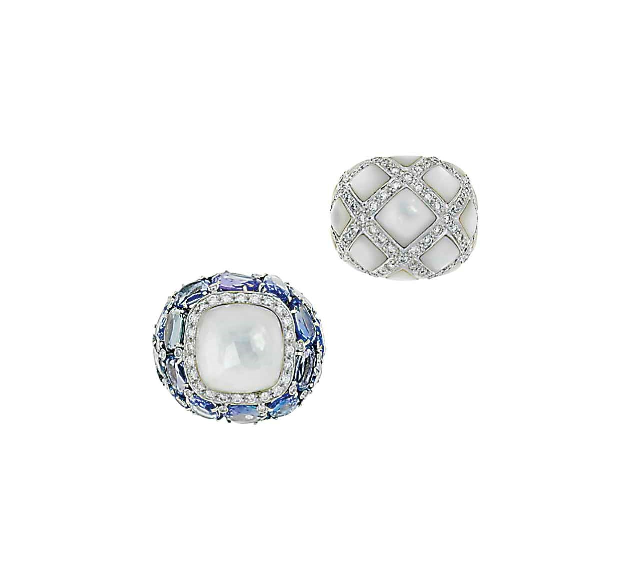 Two gem-set dress rings