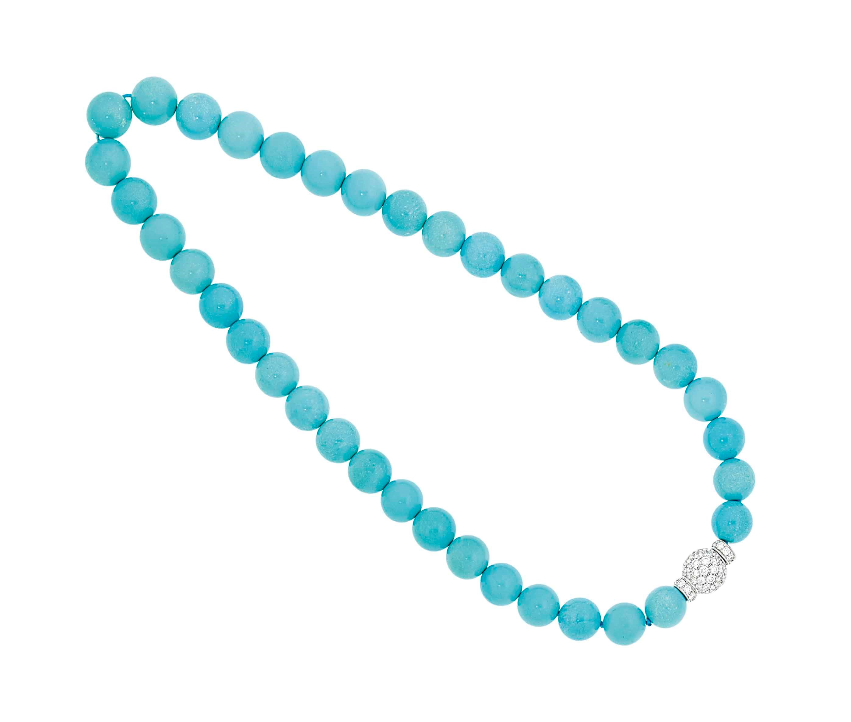 Two turquoise bead necklaces