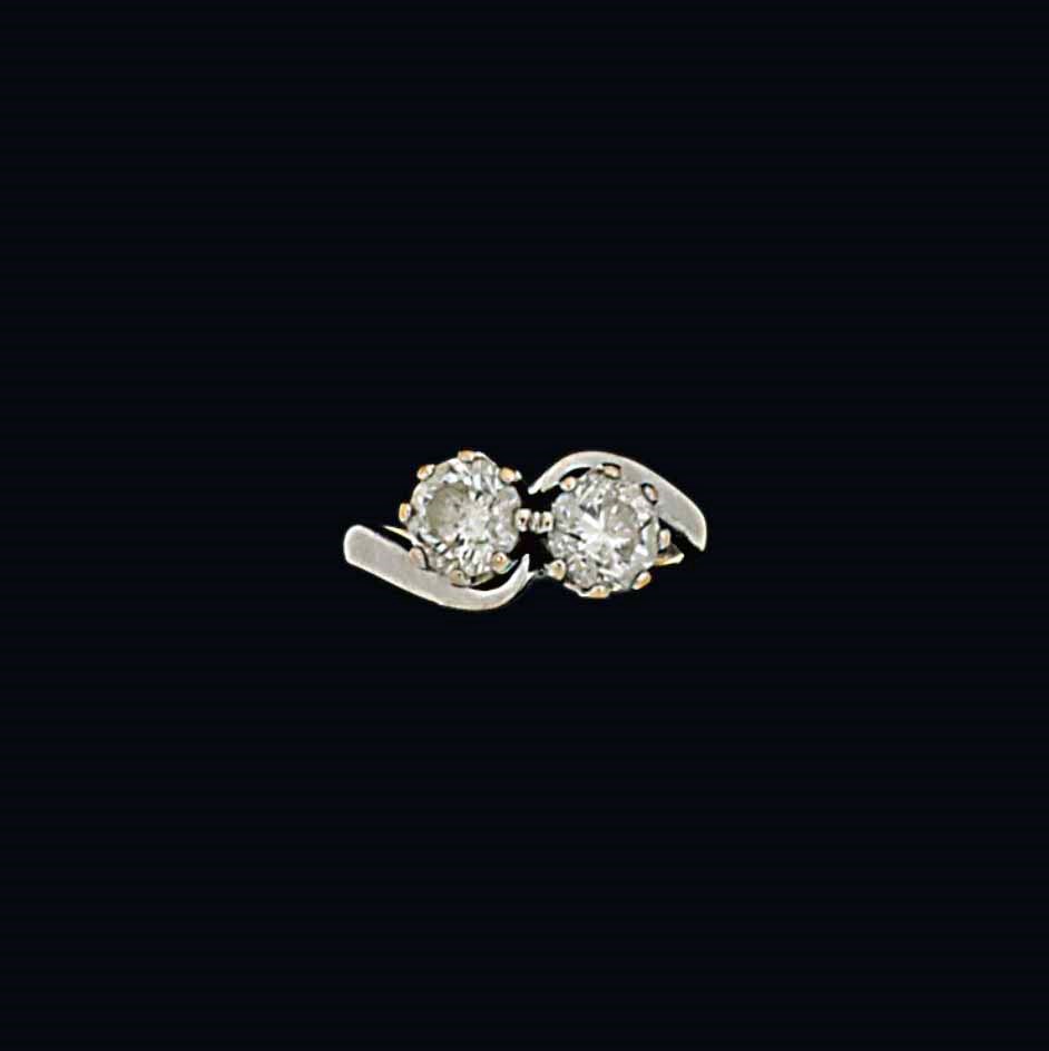 A diamond two-stone ring
