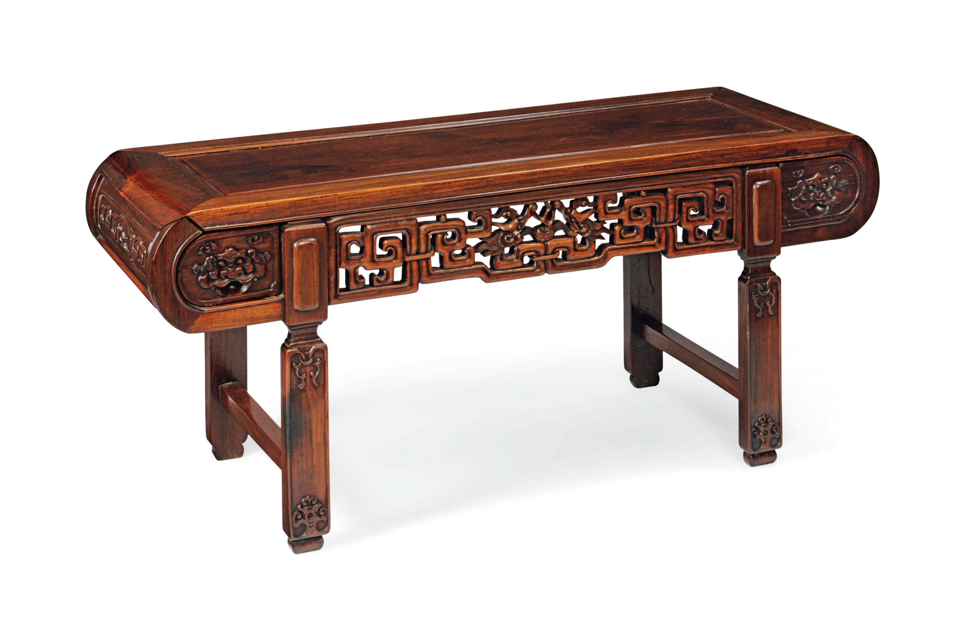 A CHINESE WOOD LOW TABLE