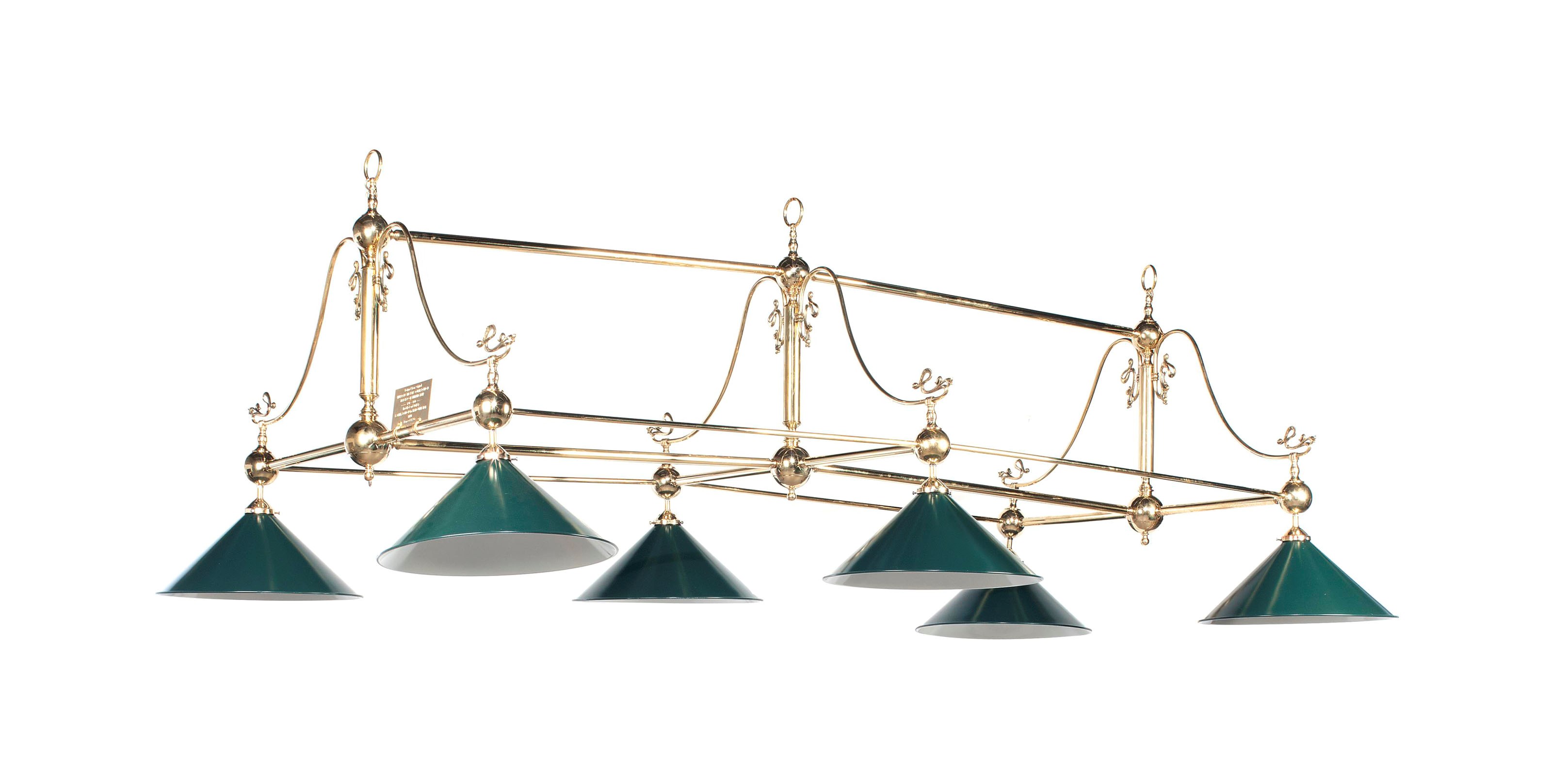 AN ENGLISH BRASS BILLIARD LIGHT
