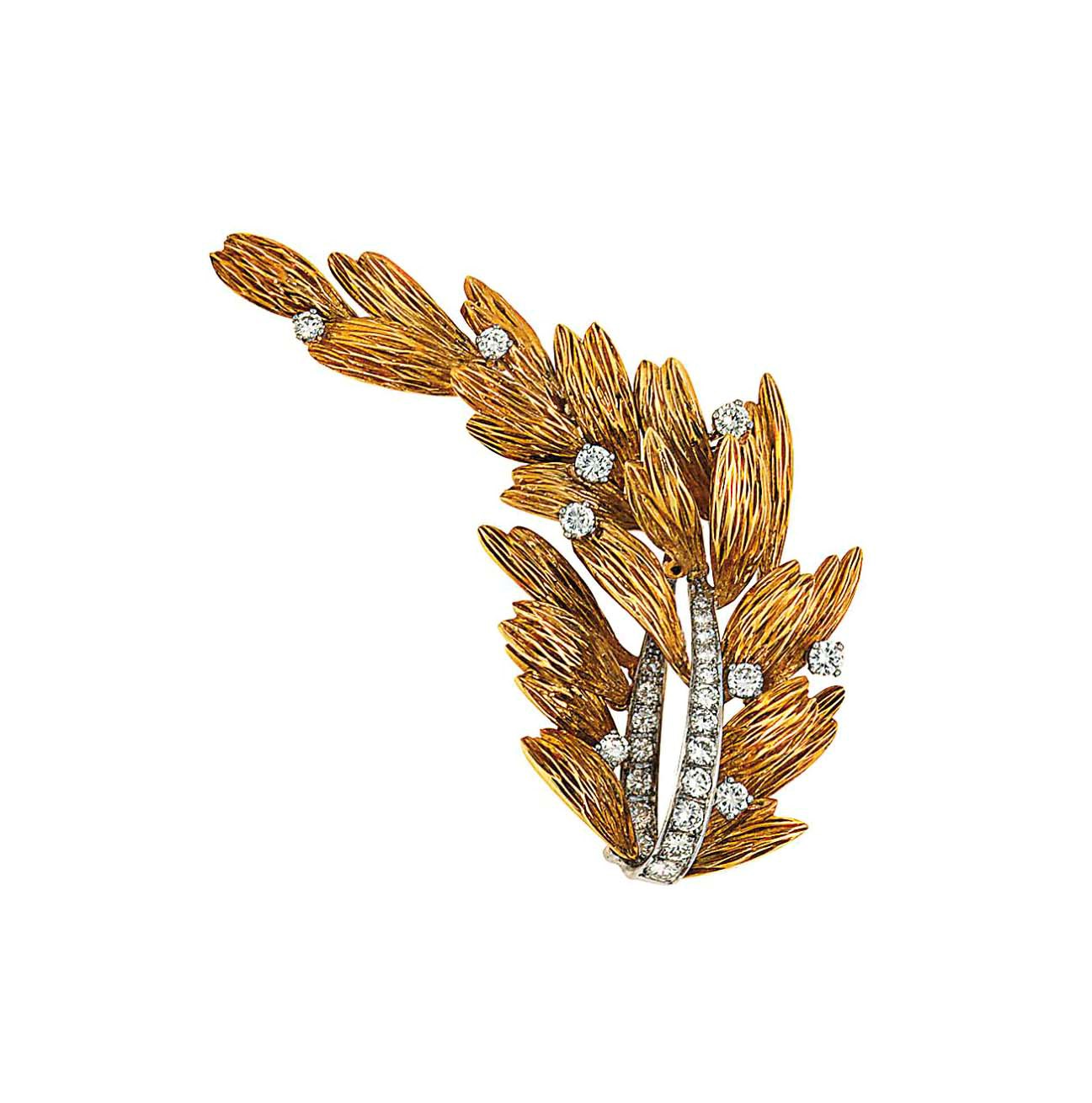 A diamond-set brooch