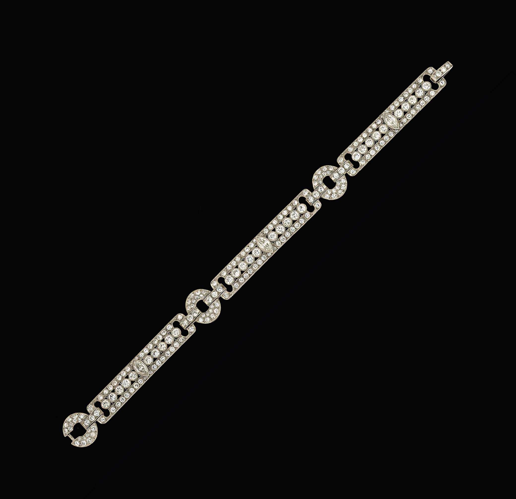 A diamond panel bracelet