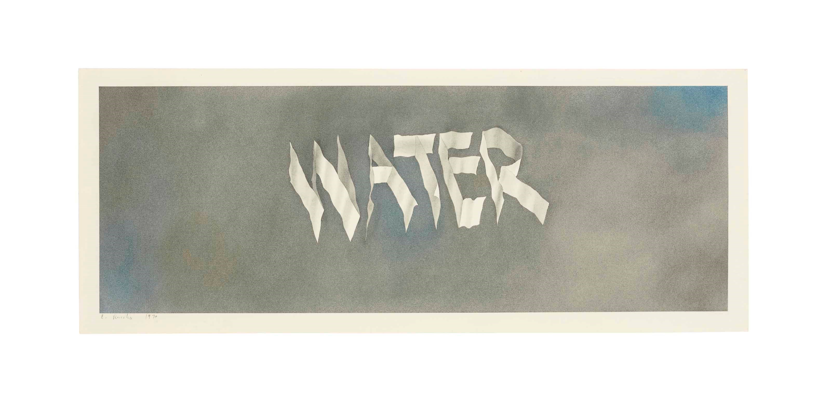 签名与日期：E. Ruscha 1970 (左下)
火药  粉彩  纸本
11 1/2 x 29英吋 (29.2 x 73.6公分) 
1970年作