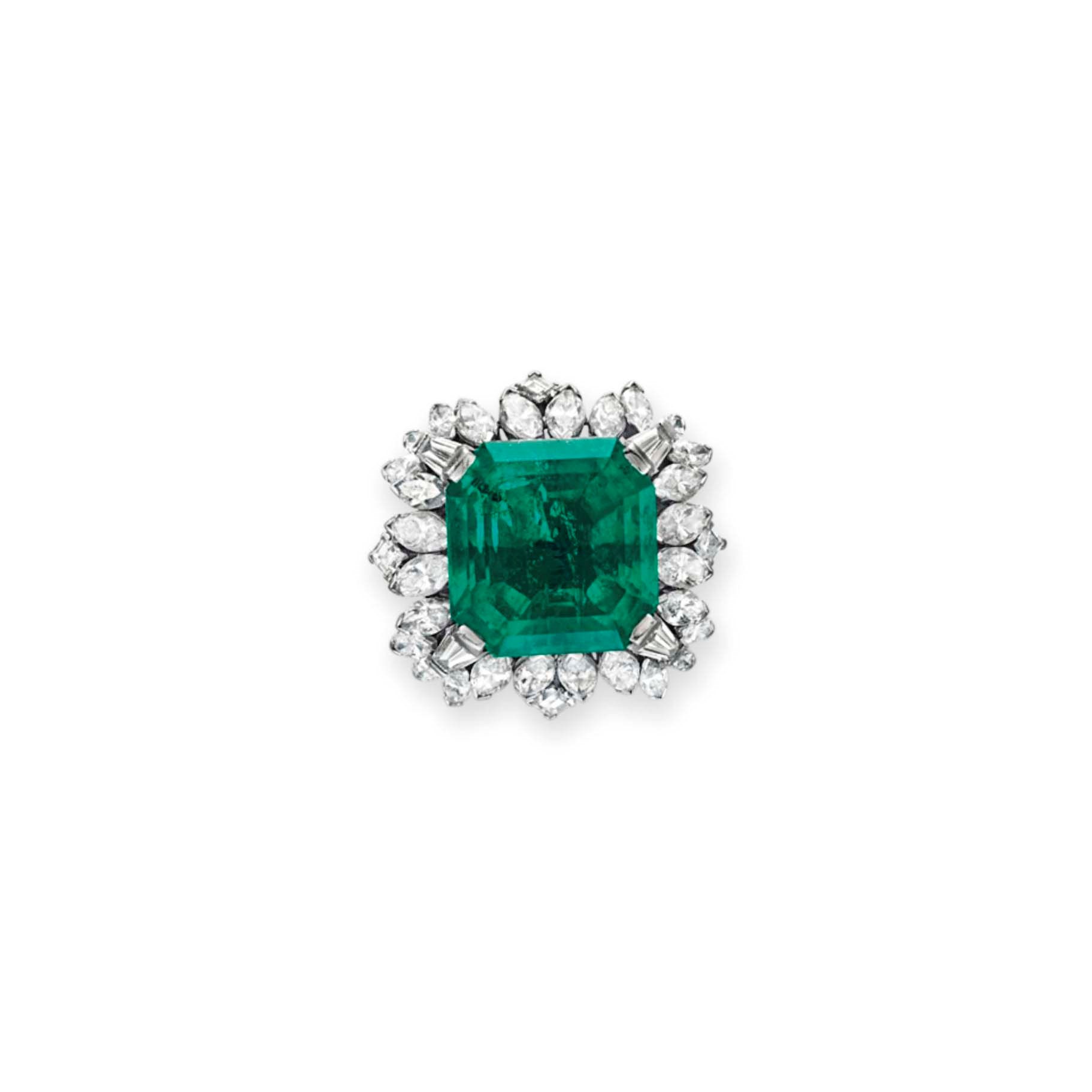 AN EMERALD AND DIAMOND RING