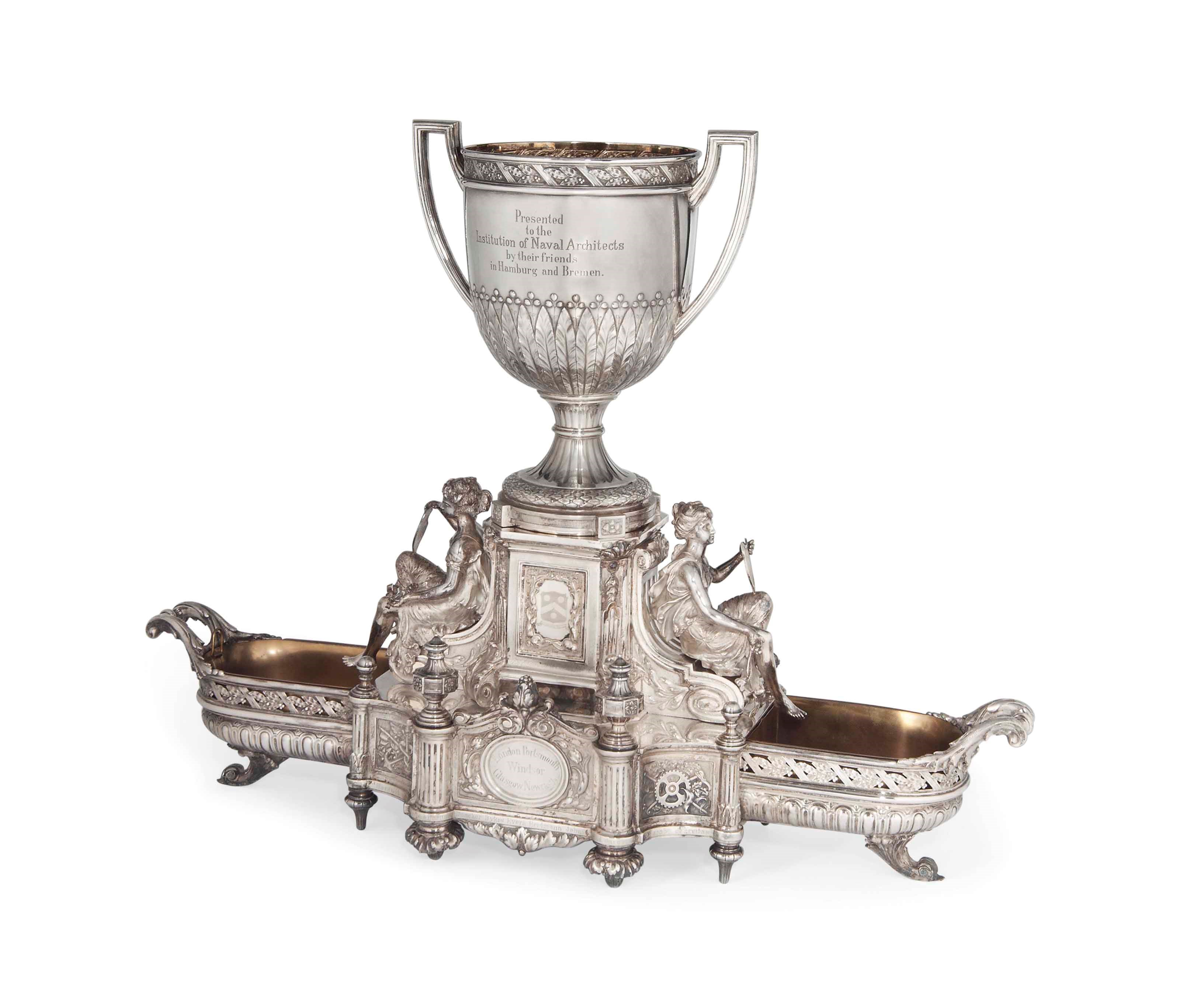 A GERMAN SILVER PRESENTATION CENTREPIECE