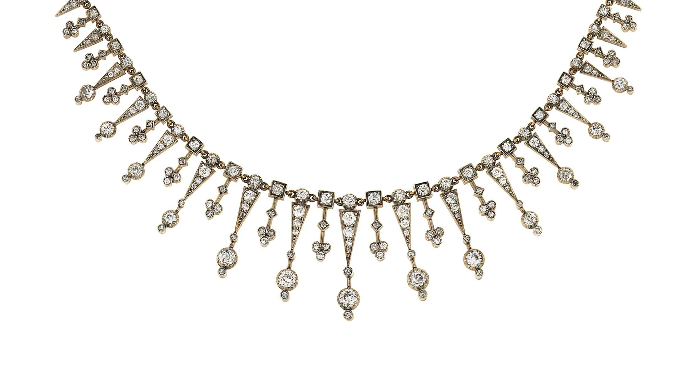 A diamond fringe necklace