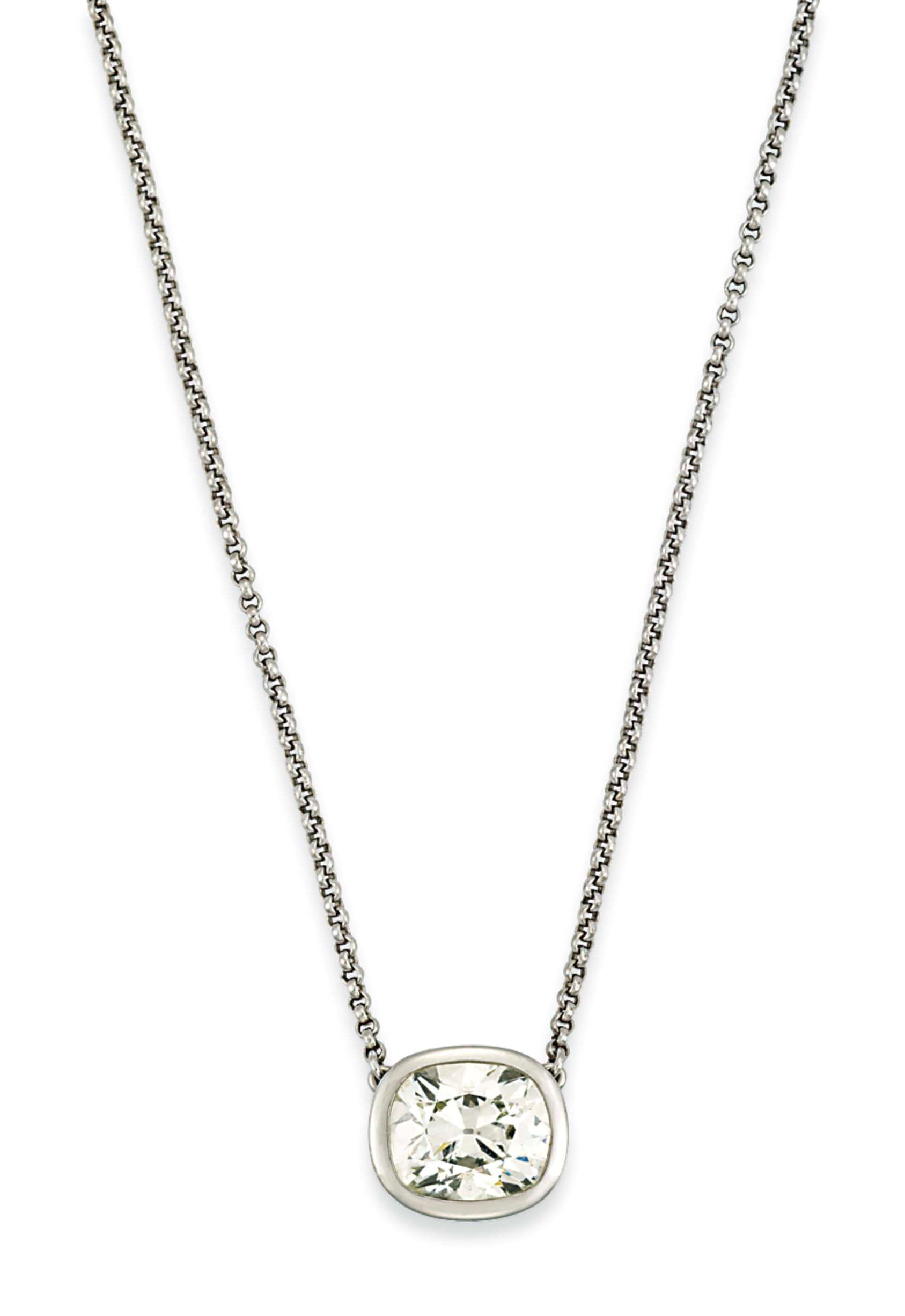 A SINGLE-STONE DIAMOND PENDANT
