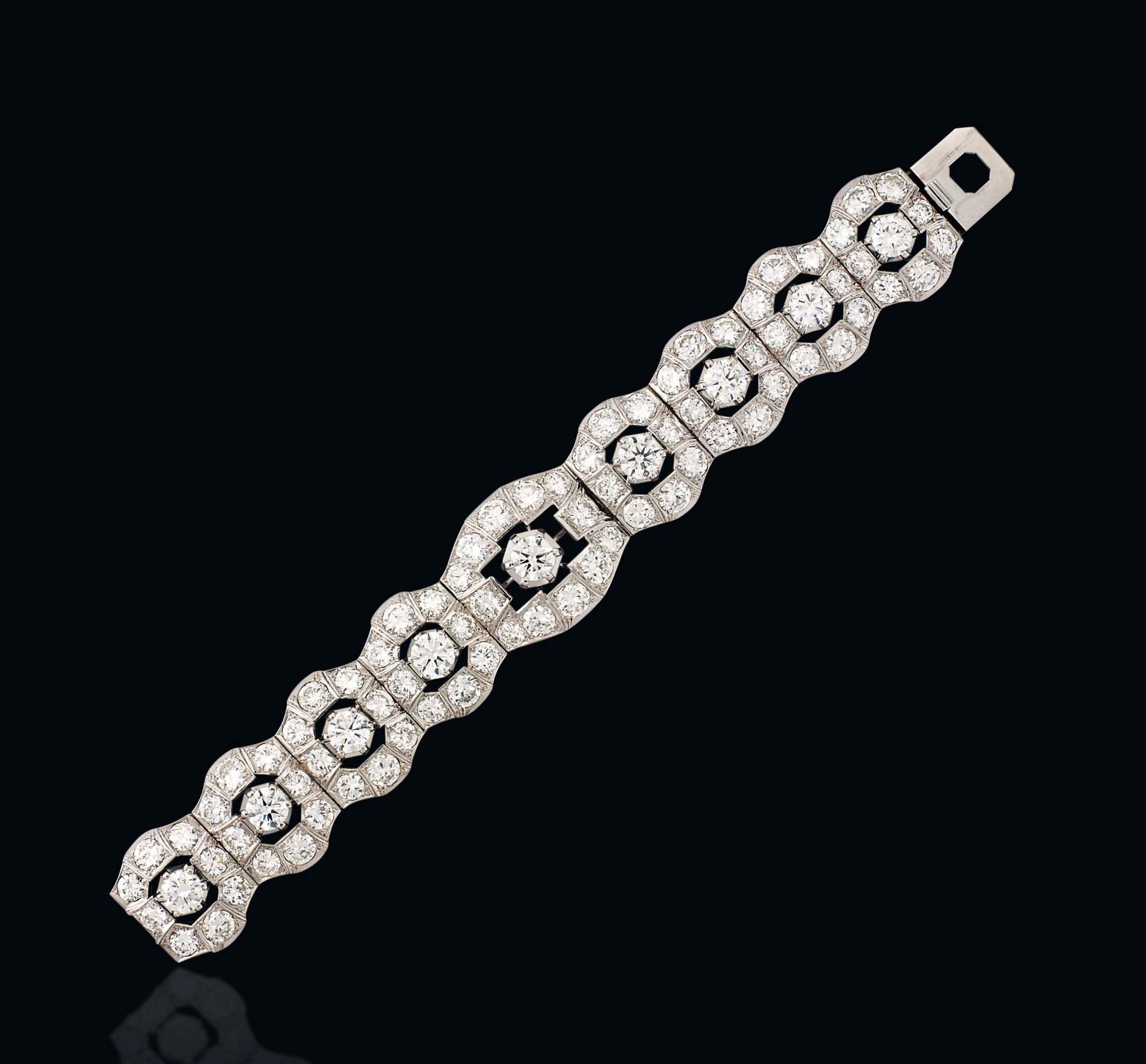 A BROAD DIAMOND BRACELET
