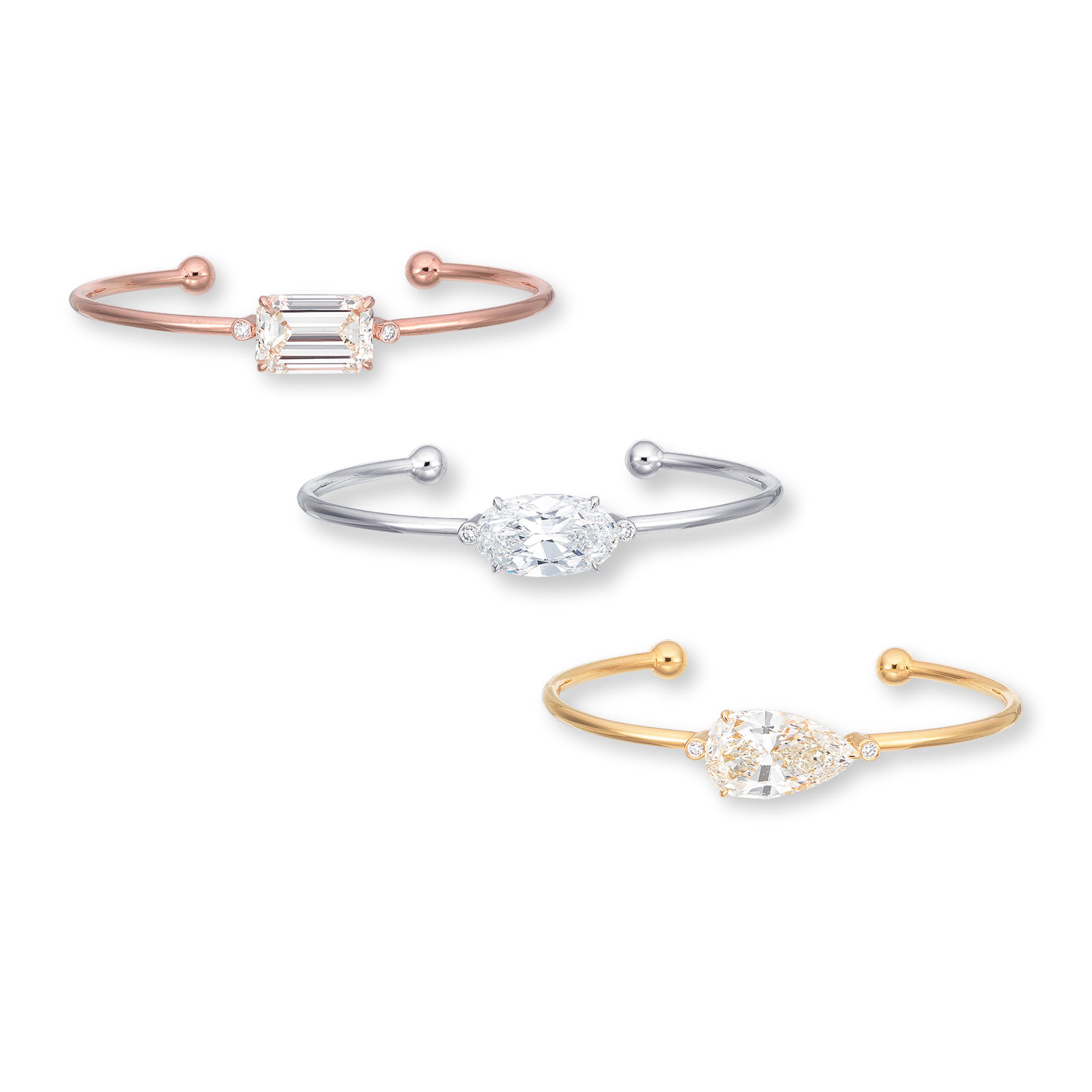 THREE DIAMOND BANGLES
