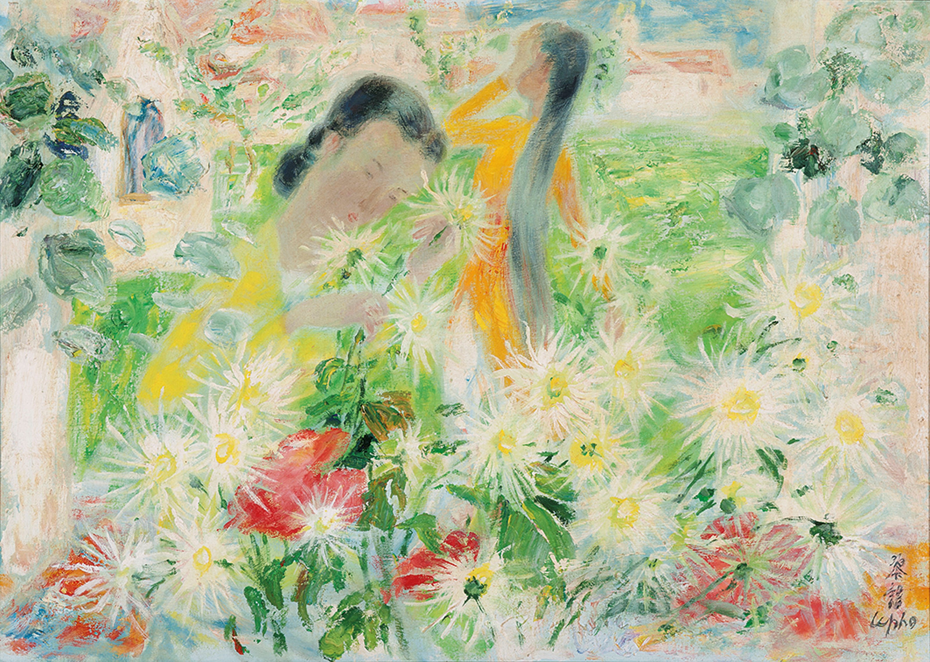 花园里的两位少女