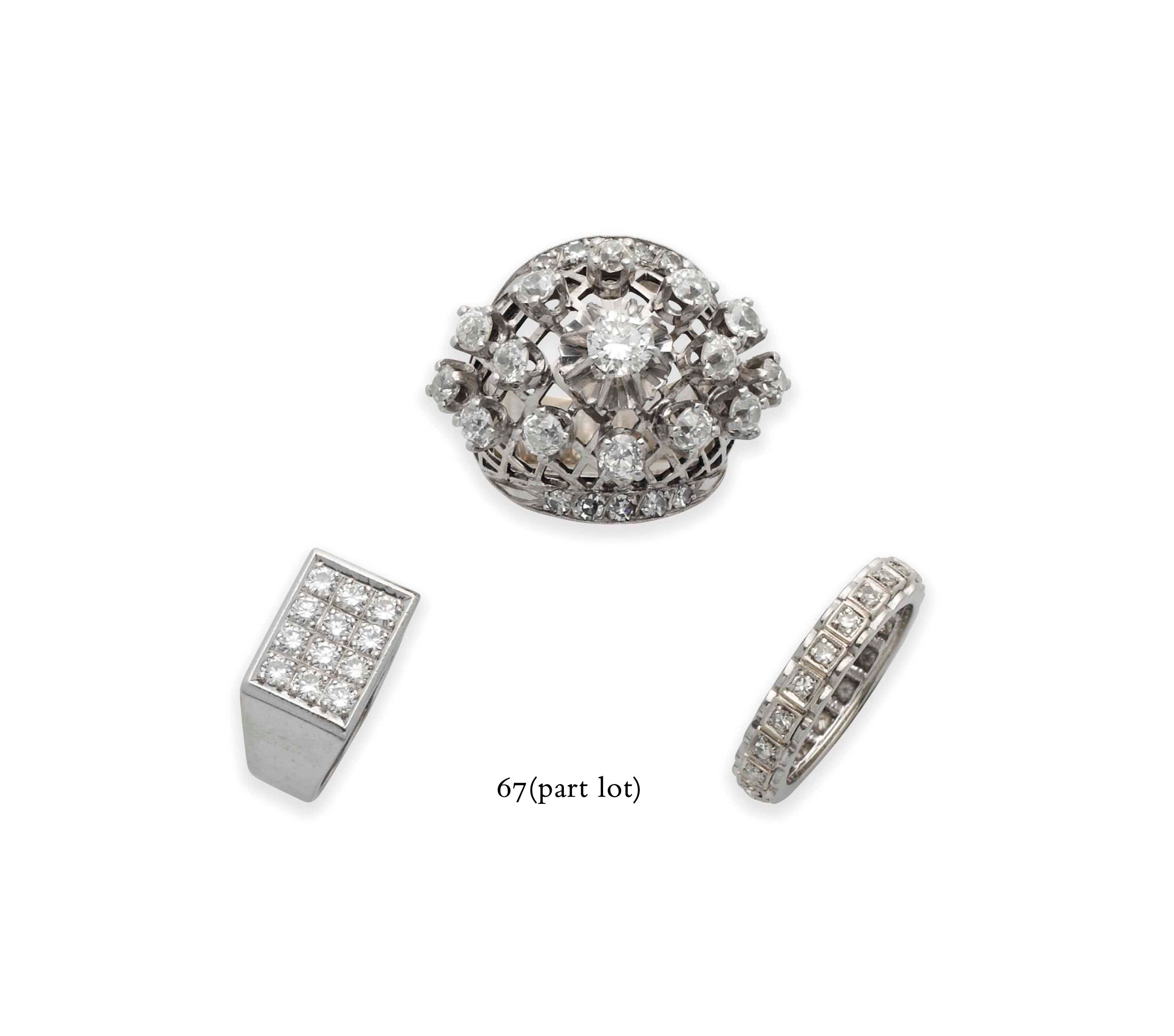 QUATRE BAGUES DIAMANTS
