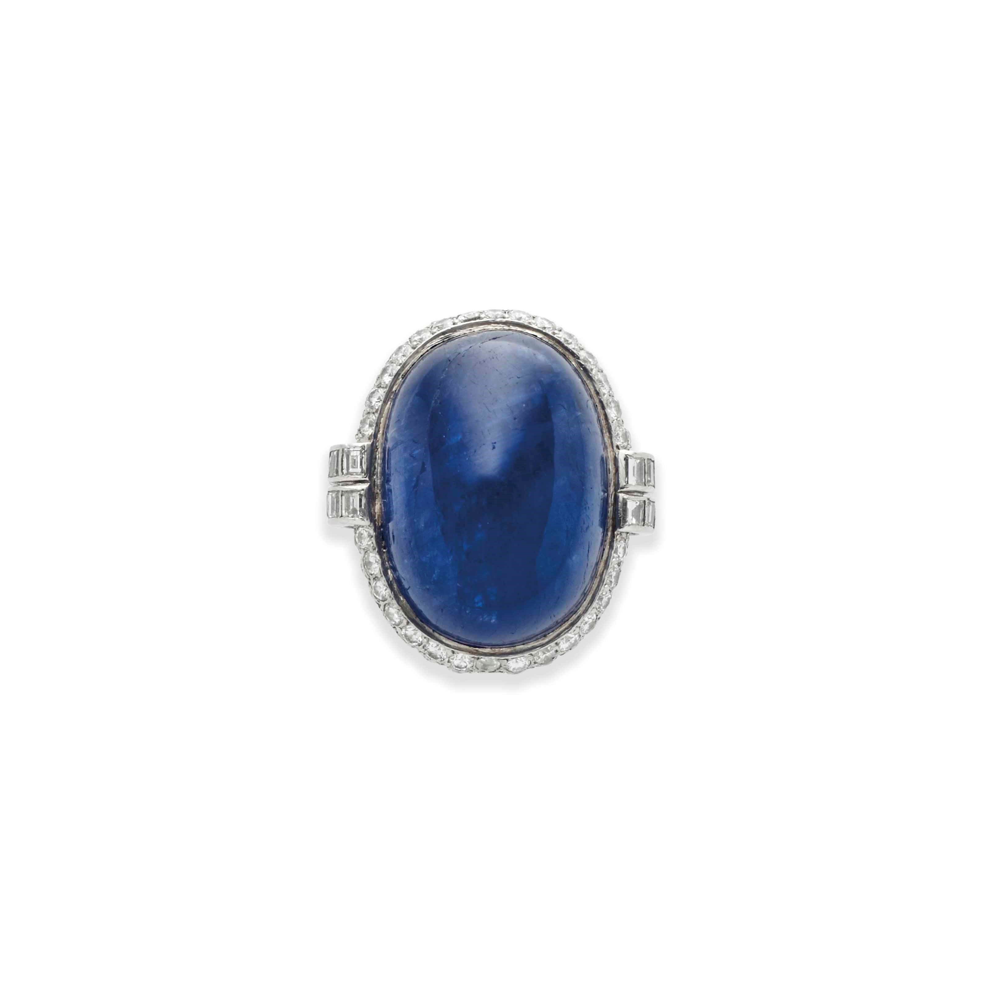 BAGUE SAPHIR ET DIAMANTS