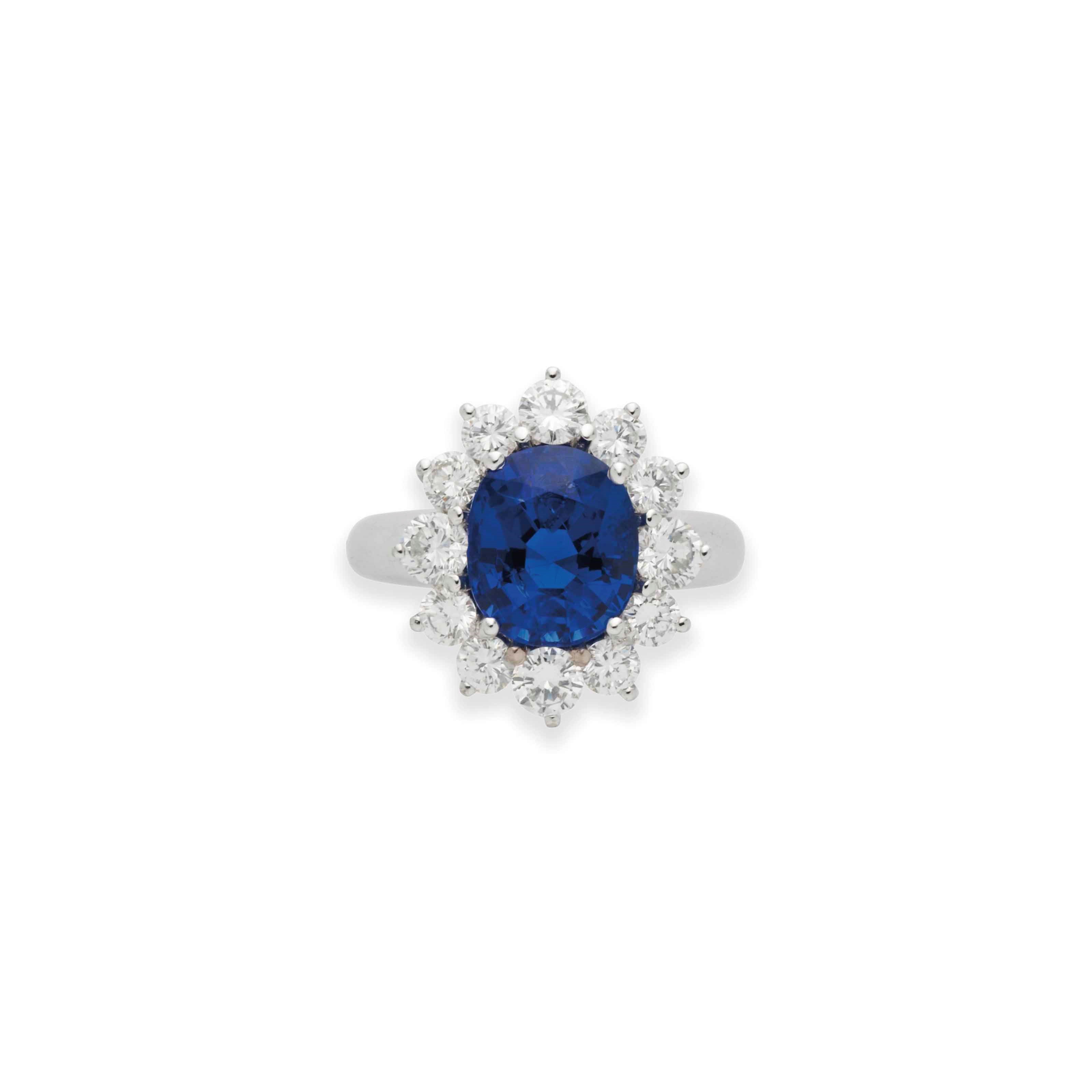 BAGUE SAPHIR ET DIAMANTS