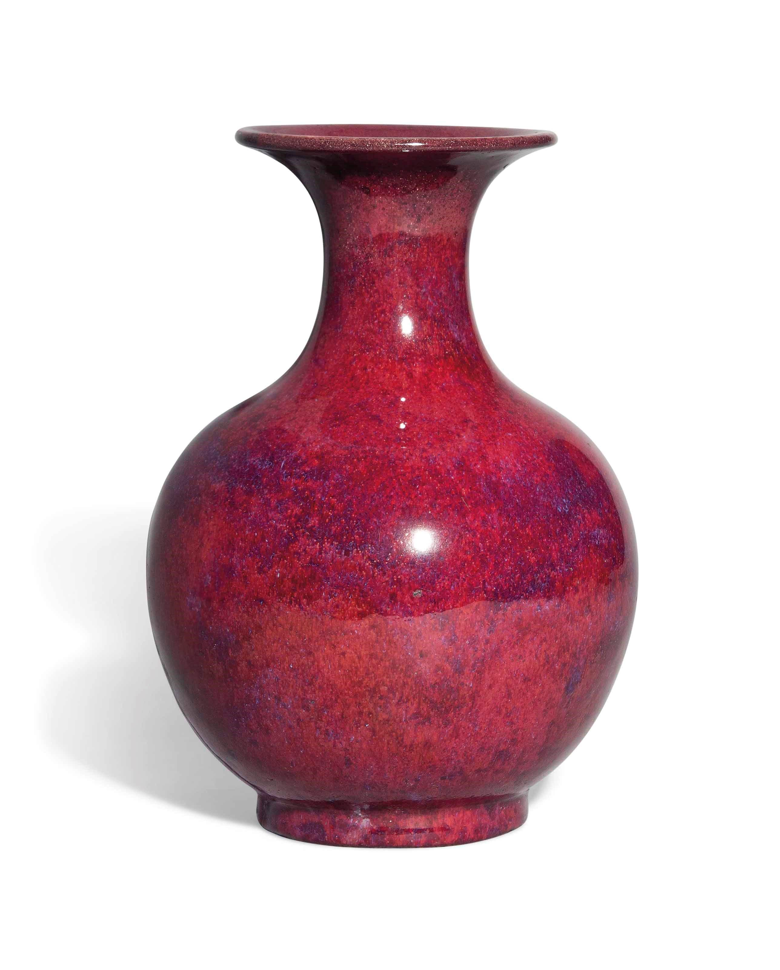 A CHINESE FLAMBÉ-GLAZED BOTTLE VASE
