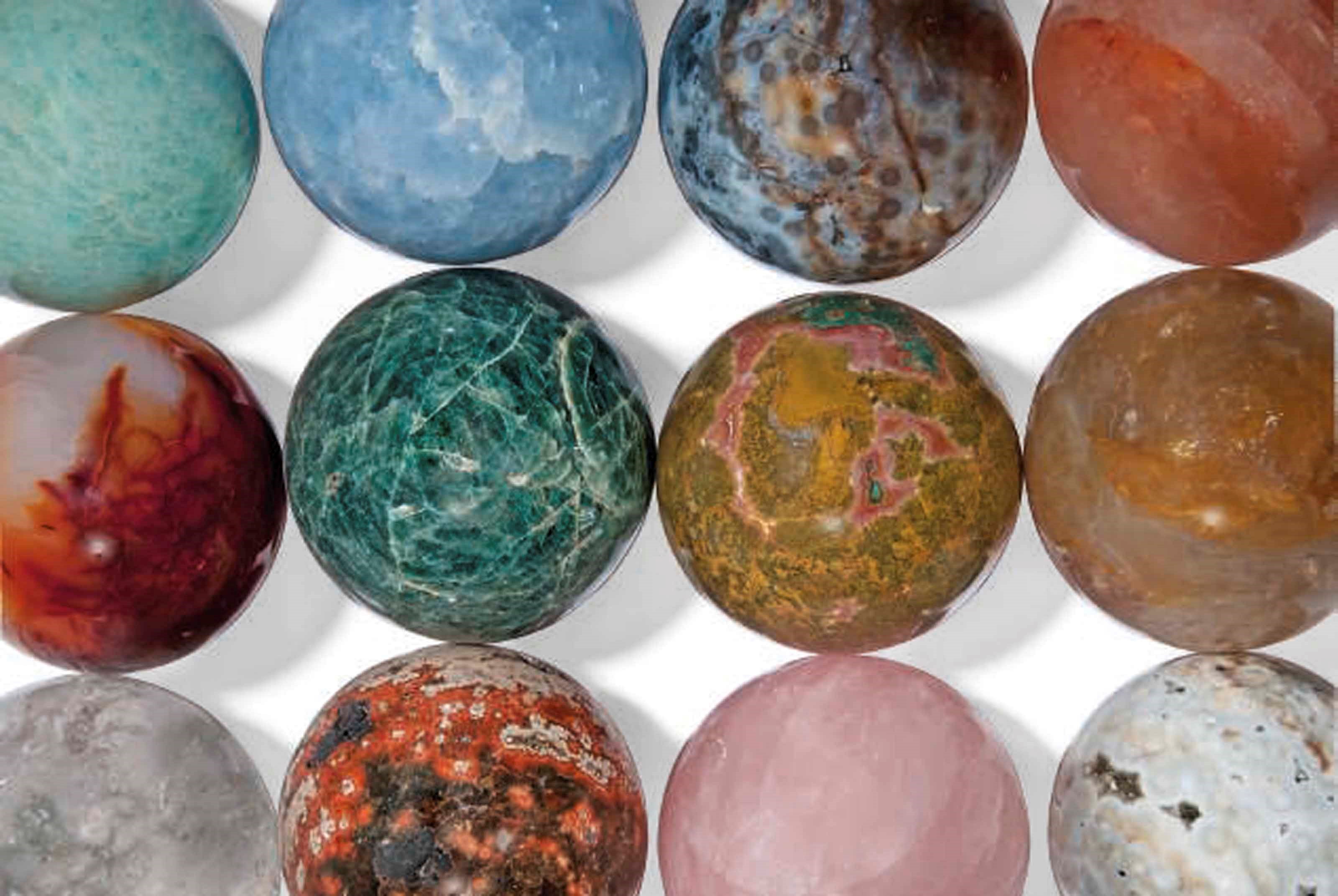 TWELVE MINERAL SPHERES