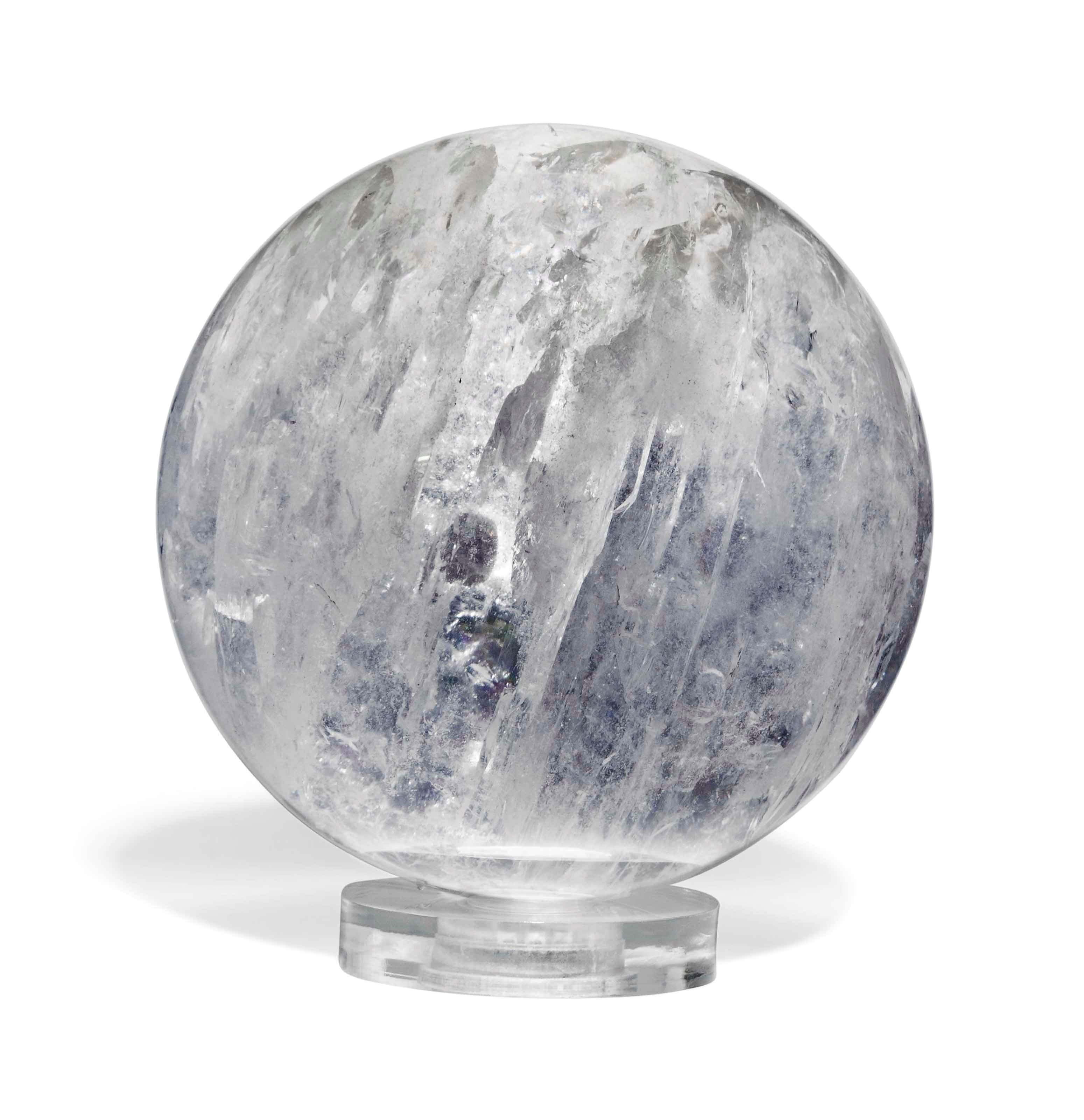 A ROCK CRYSTAL SPHERE
