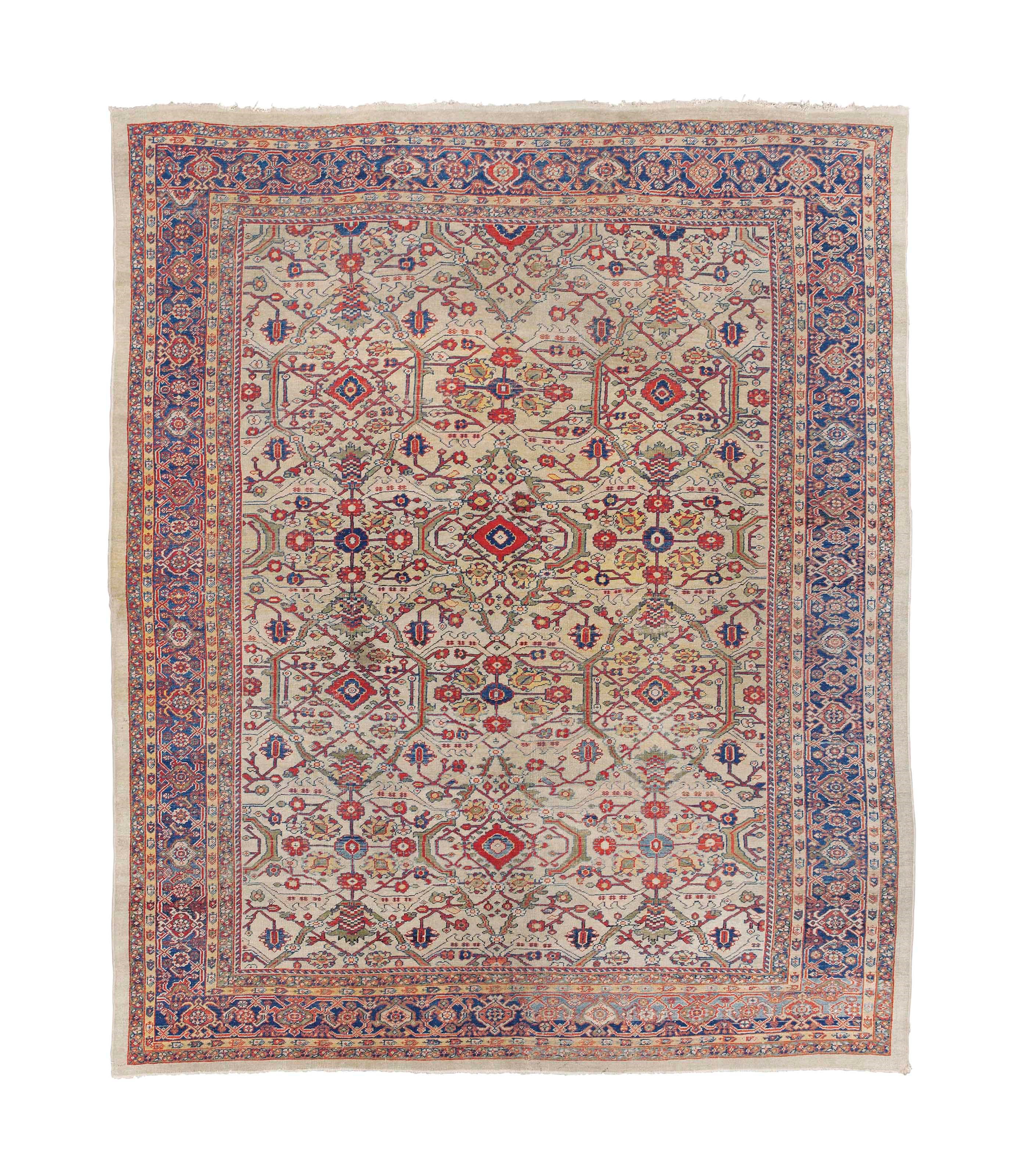 An antique Mahal carpet