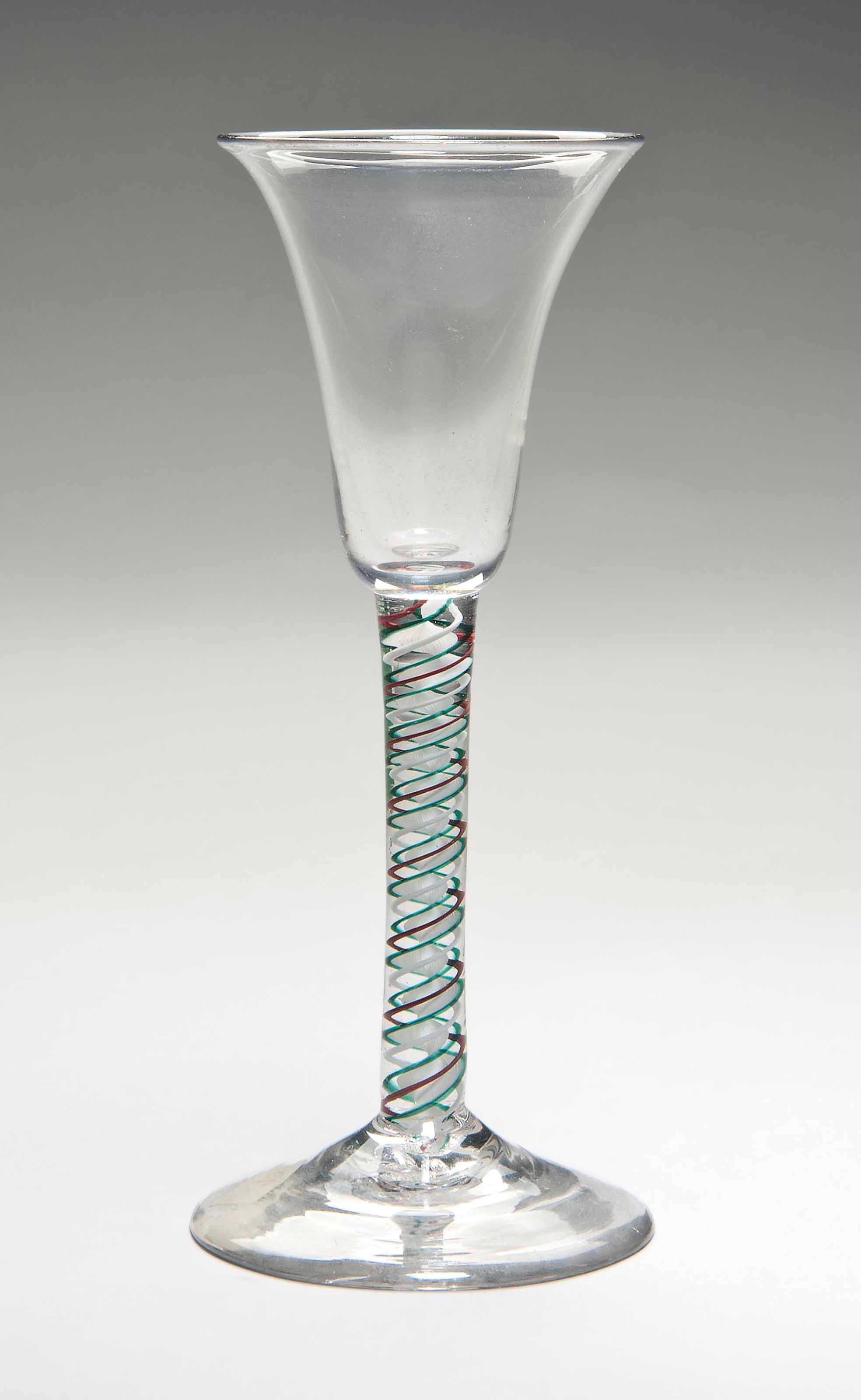 A COLOUR-TWIST WINE GLASS