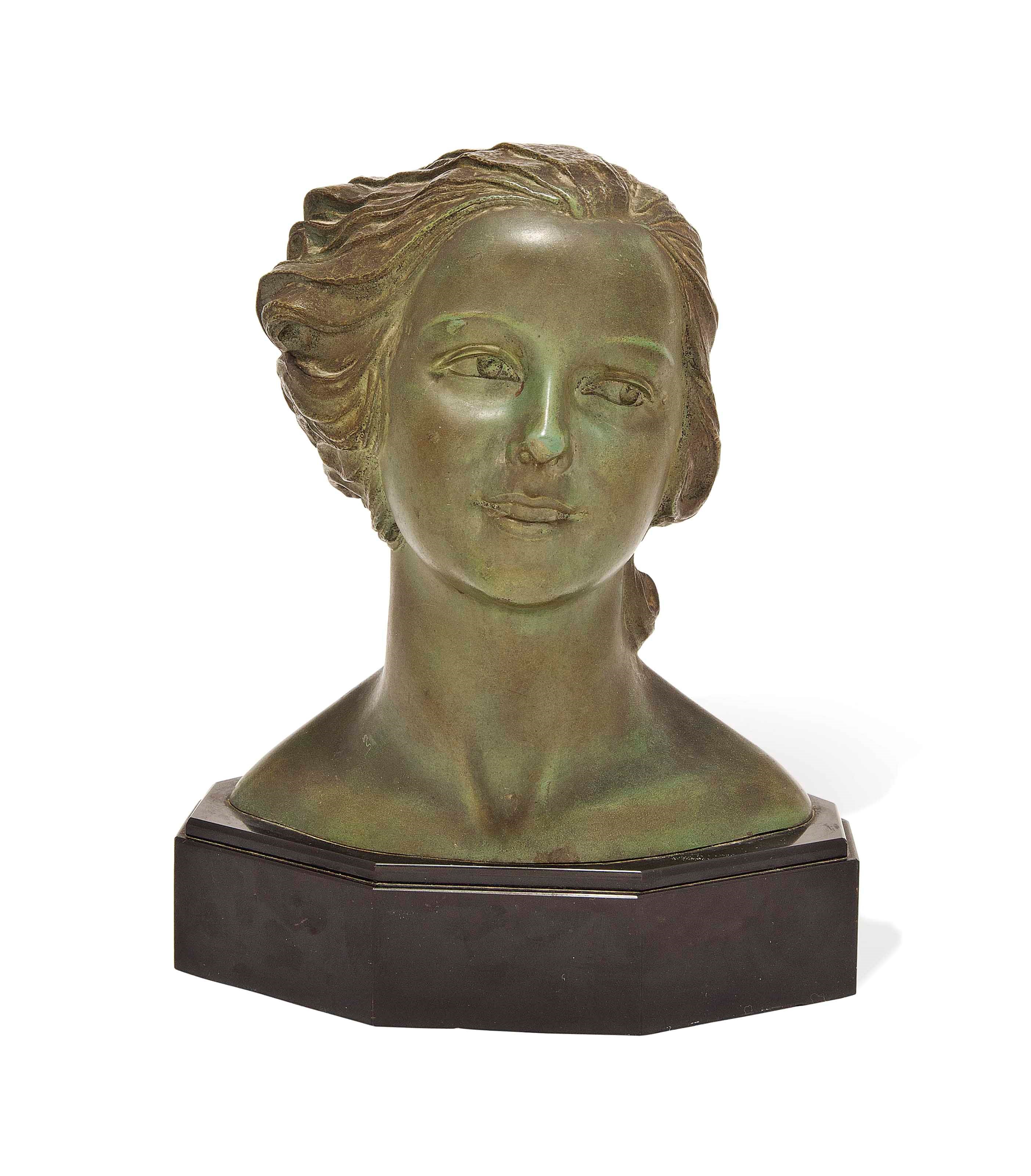 A DEMETRE H. CHIPARUS (1888-1950) COLD-PAINTED BRONZE BUST