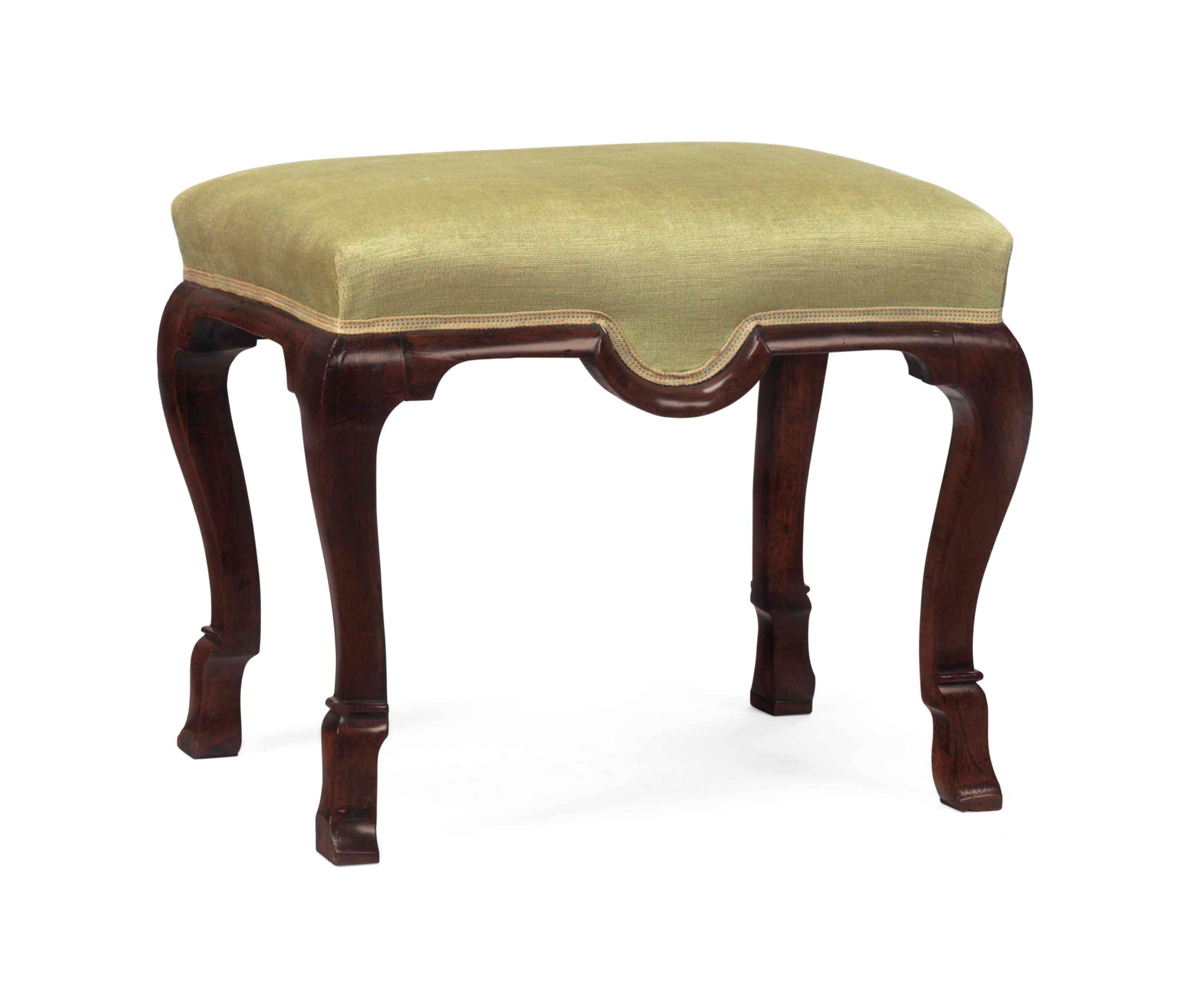 A GEORGE I WALNUT STOOL