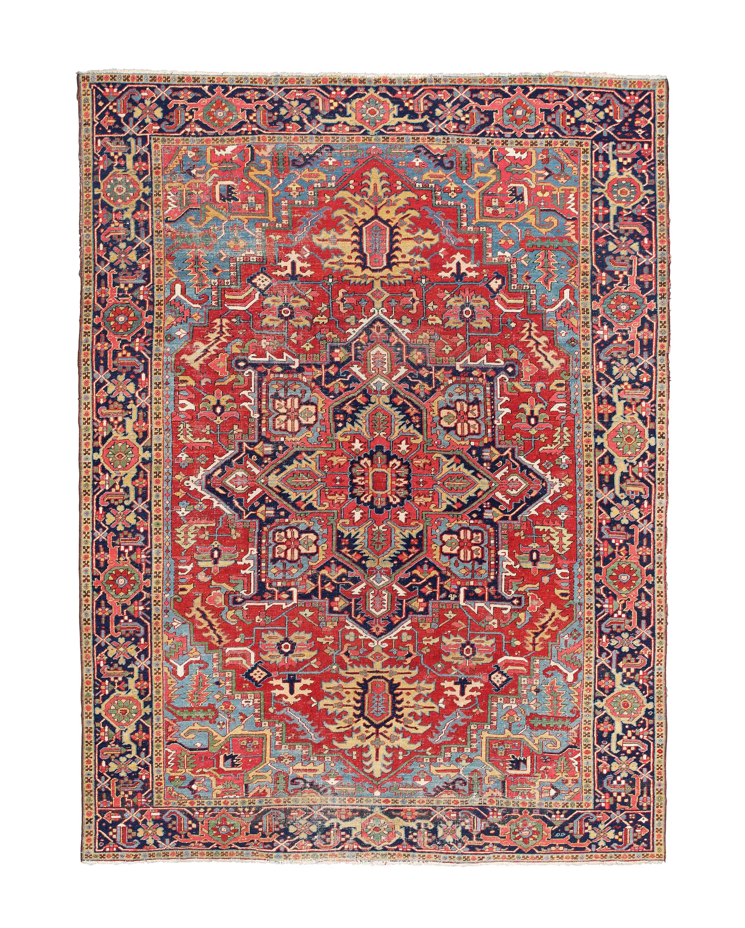 An antique Heriz carpet