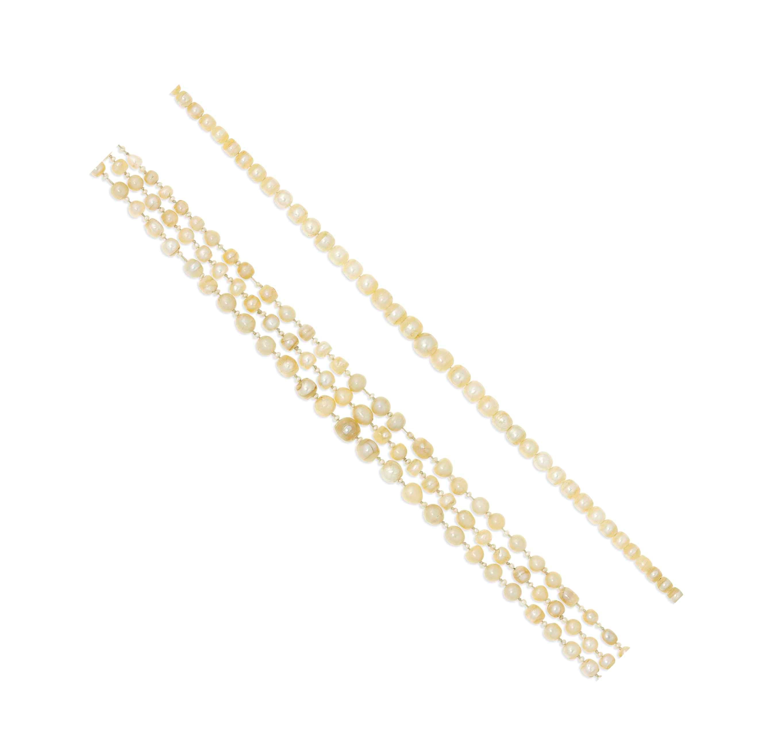 Two pearl necklaces
