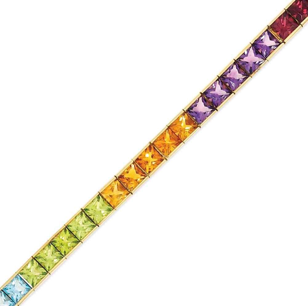 A gem-set bracelet