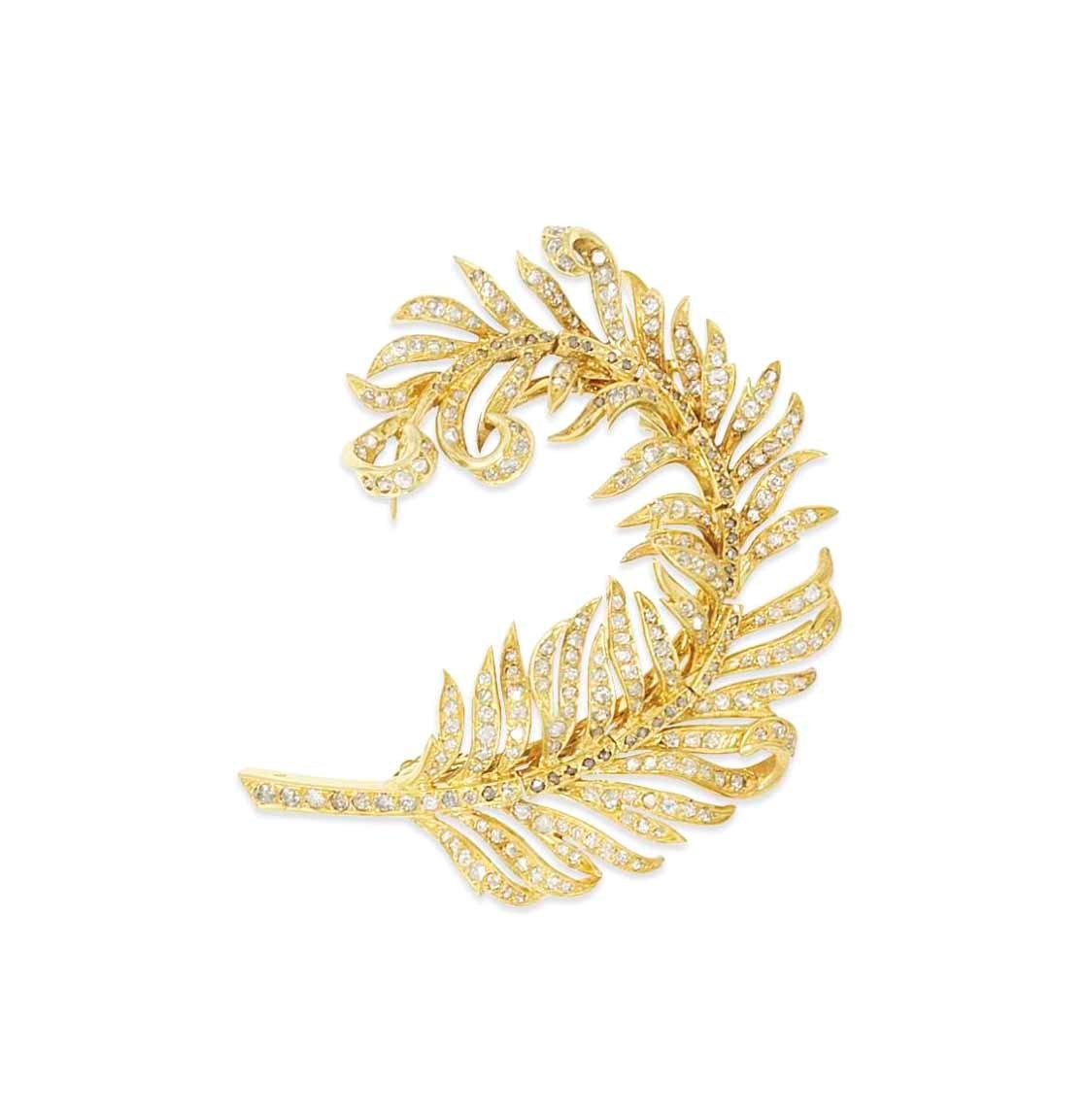 A diamond-set brooch