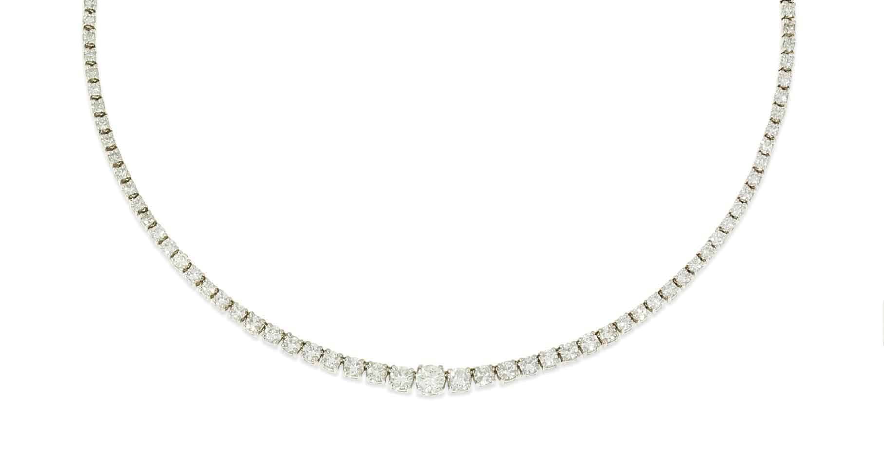 A diamond line necklace