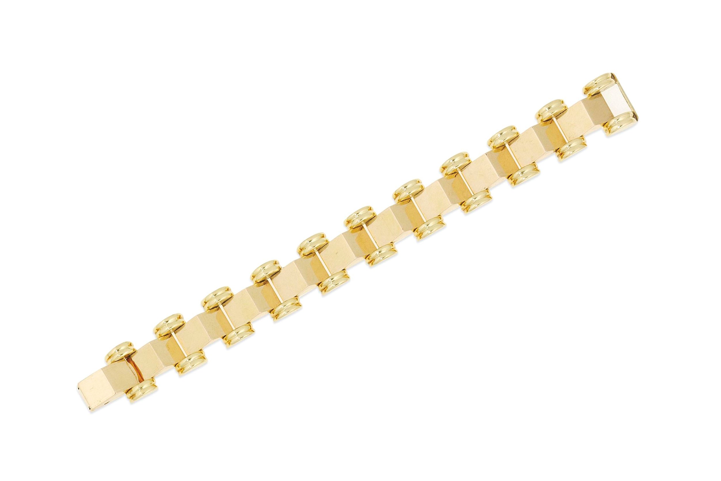 A gold fancy-link bracelet