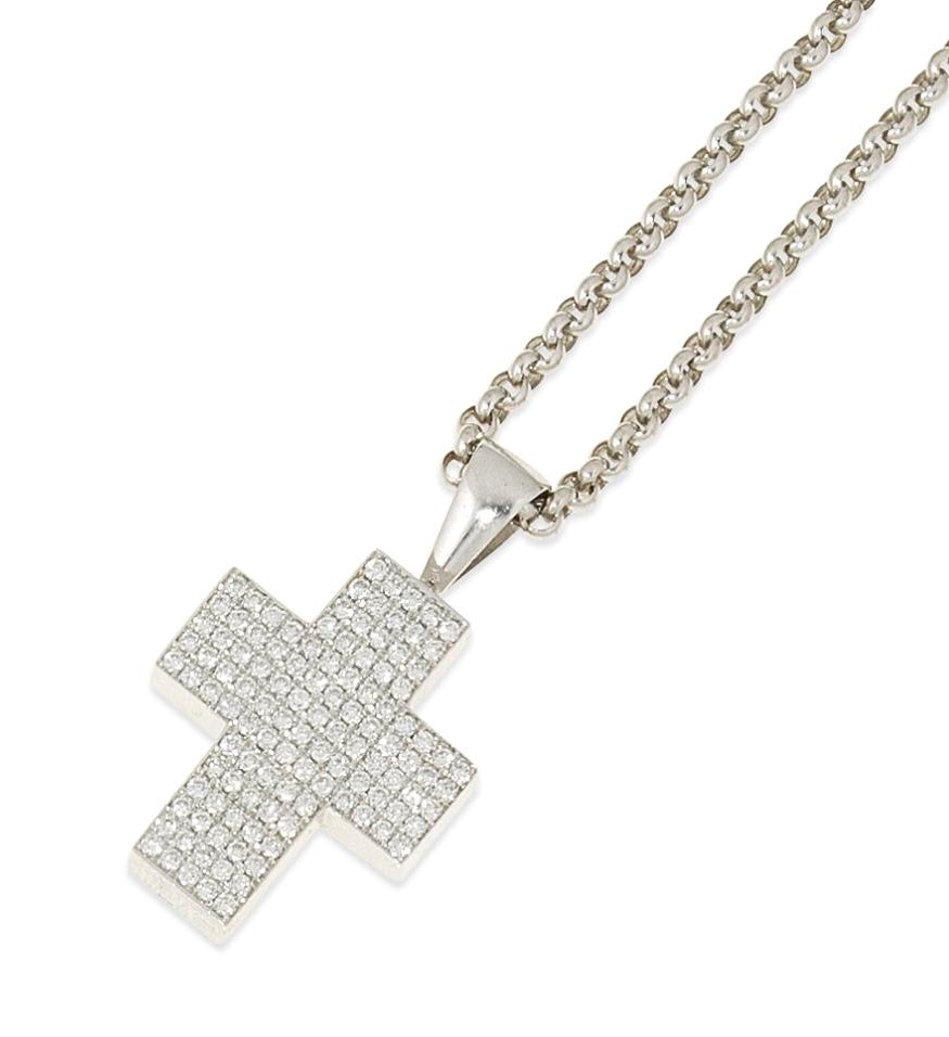 A diamond-set pendant necklace