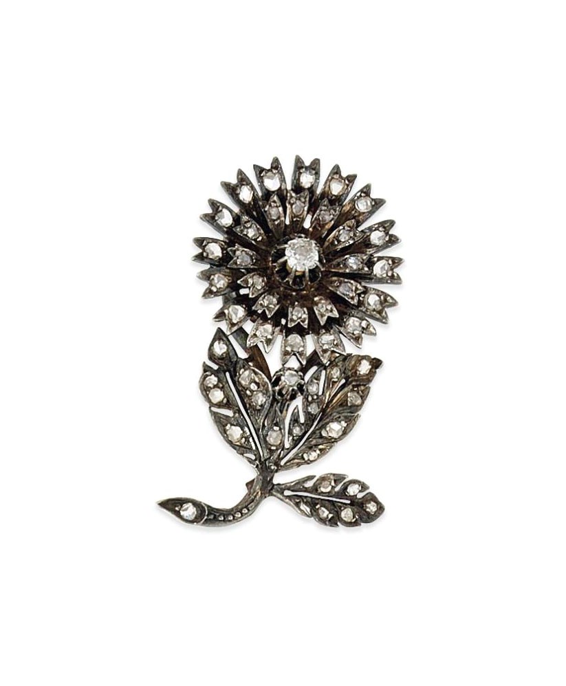 A diamond flower brooch