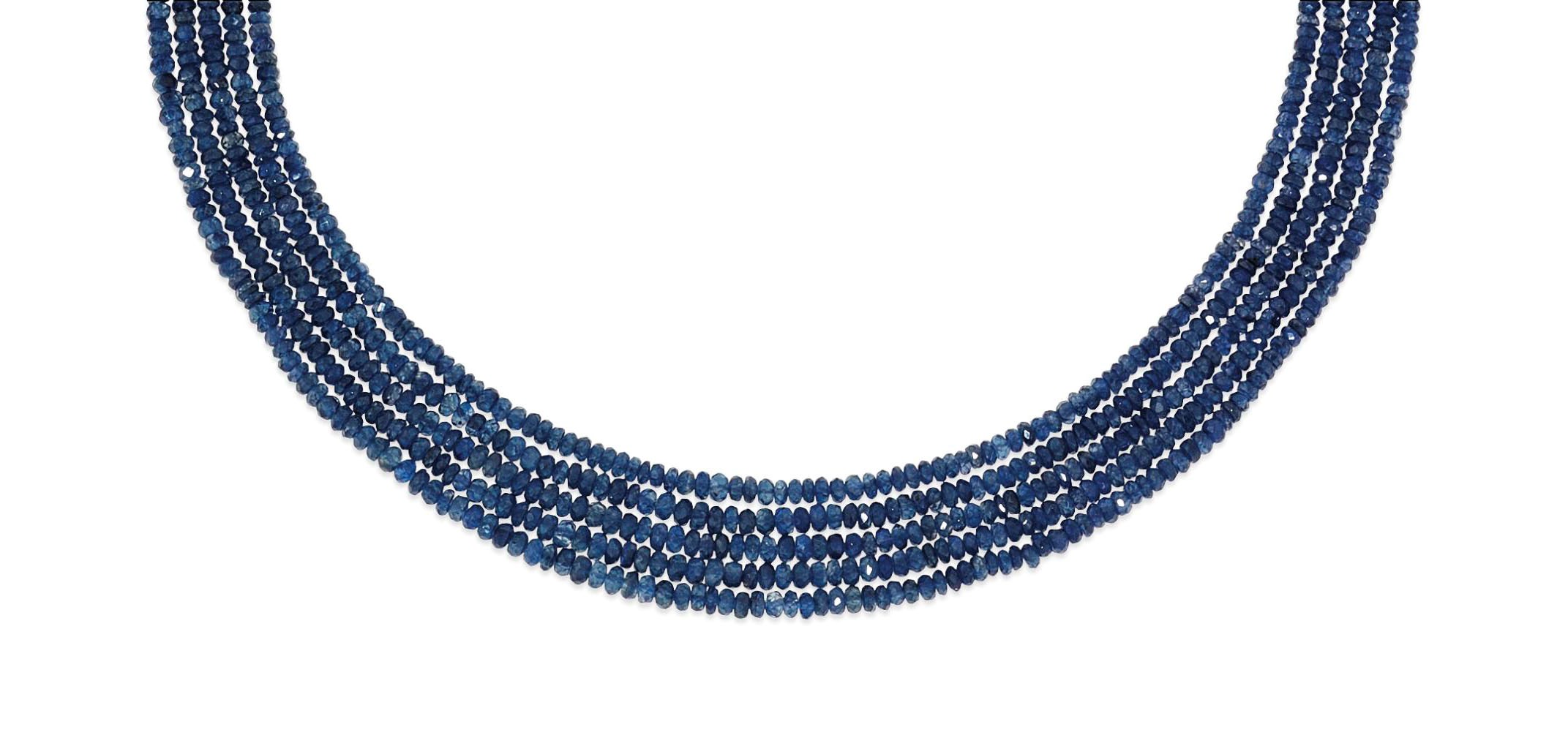 A sapphire bead necklace