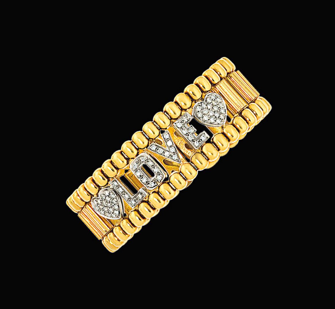 A diamond-set bangle