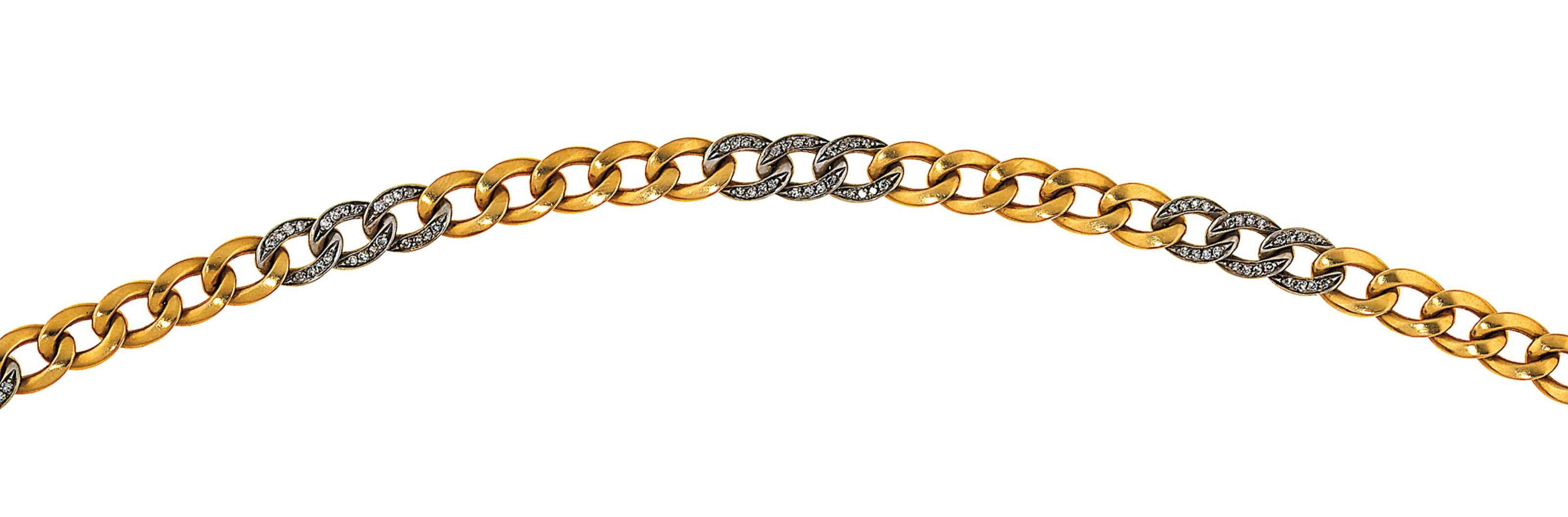 A diamond-set bi-colour necklace