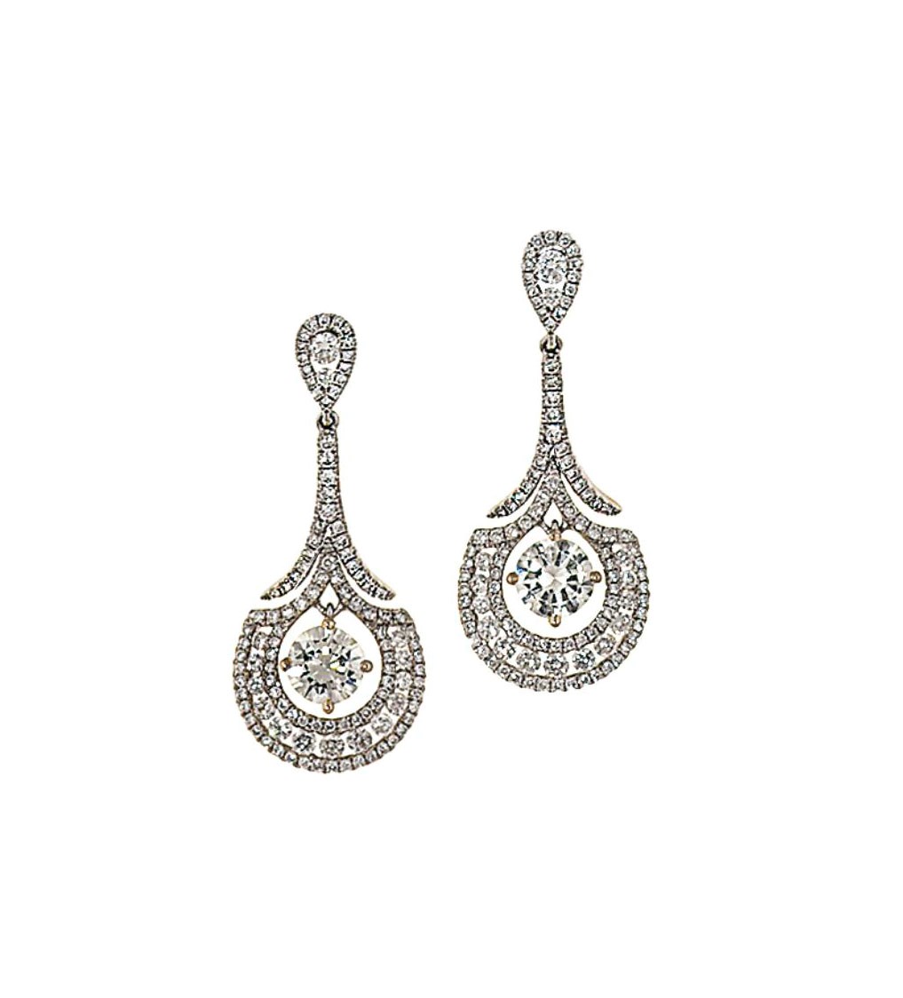 A pair of diamond earrings