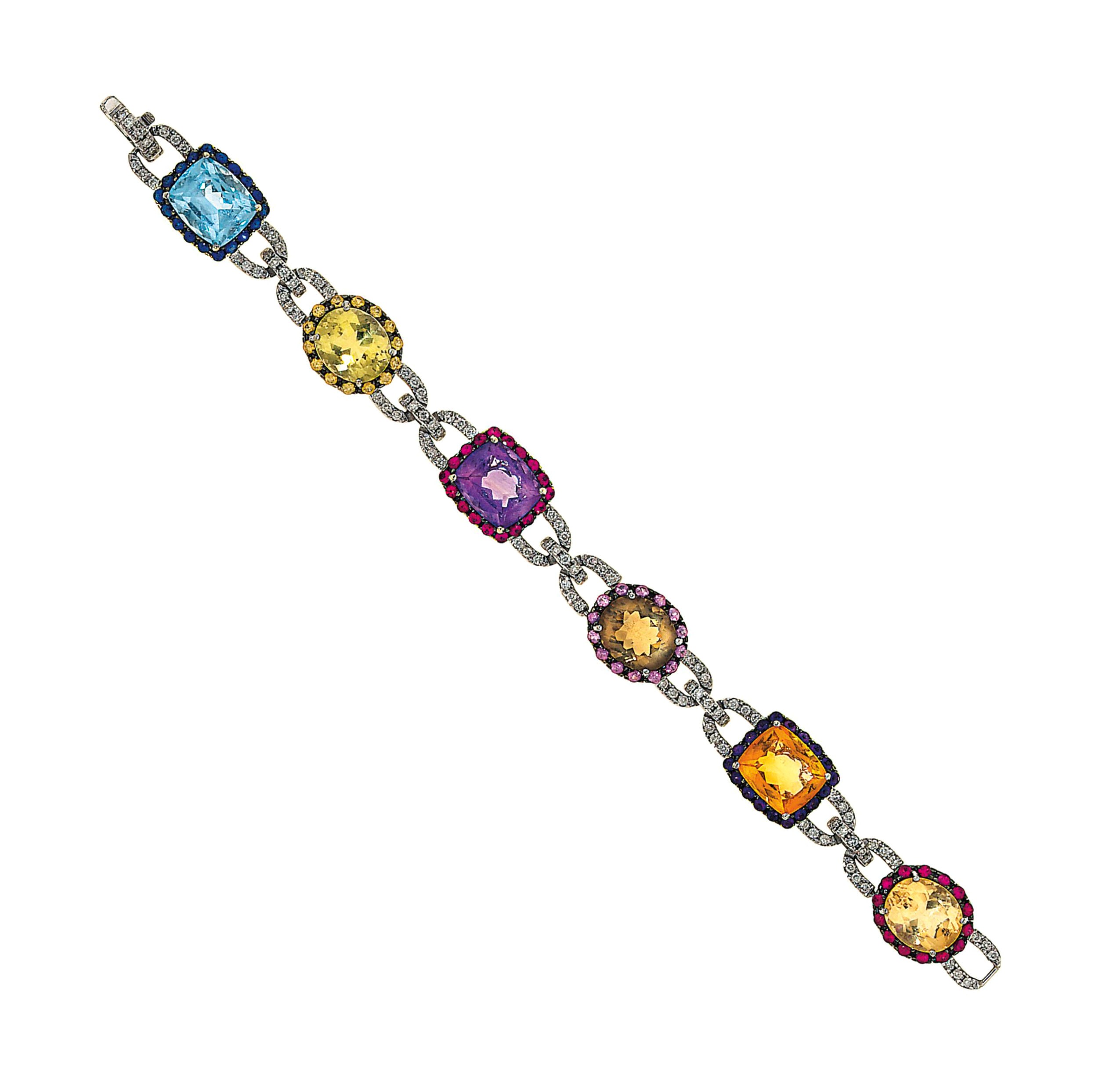A gem-set bracelet