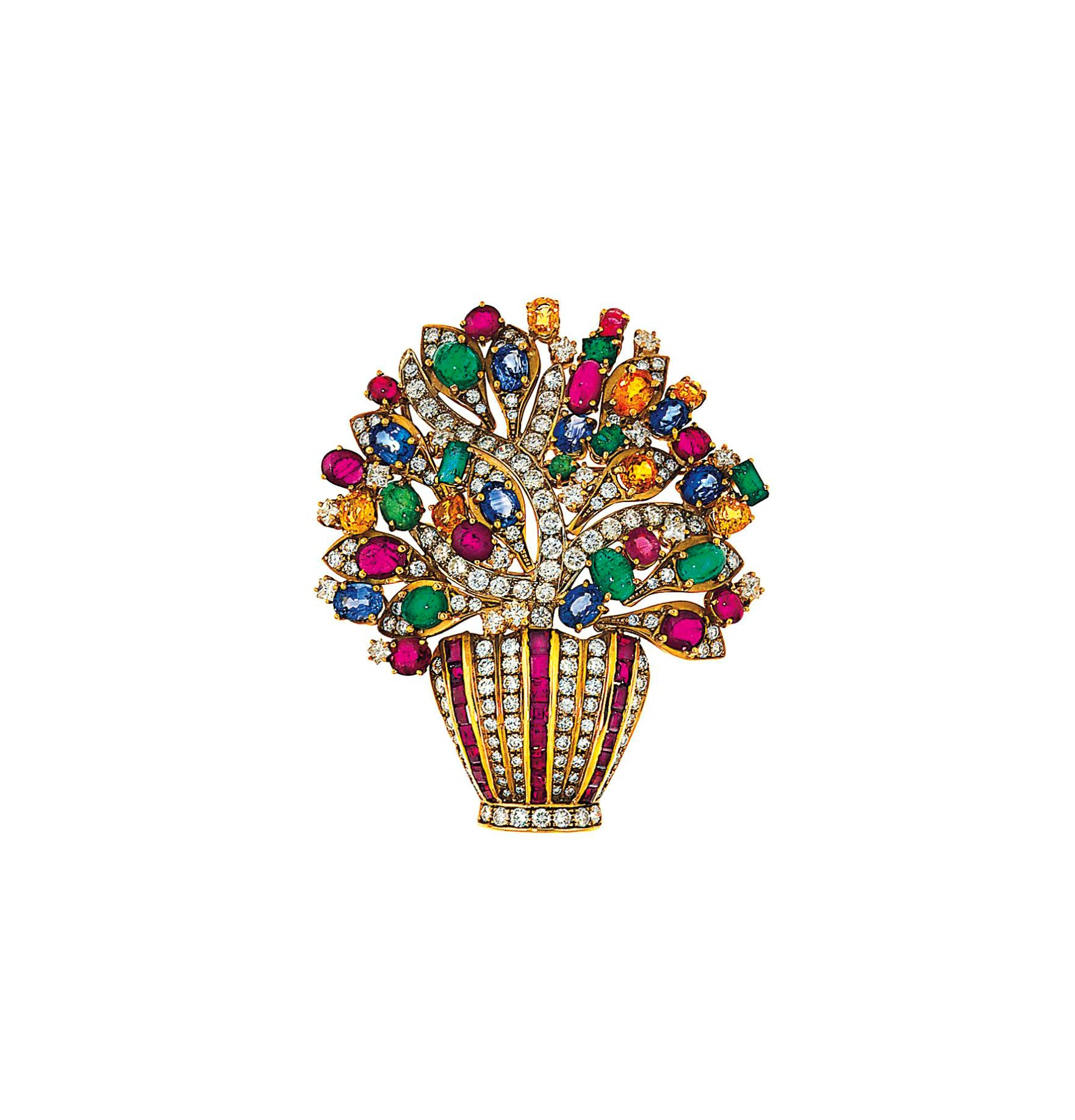 A gem-set giardinetto brooch