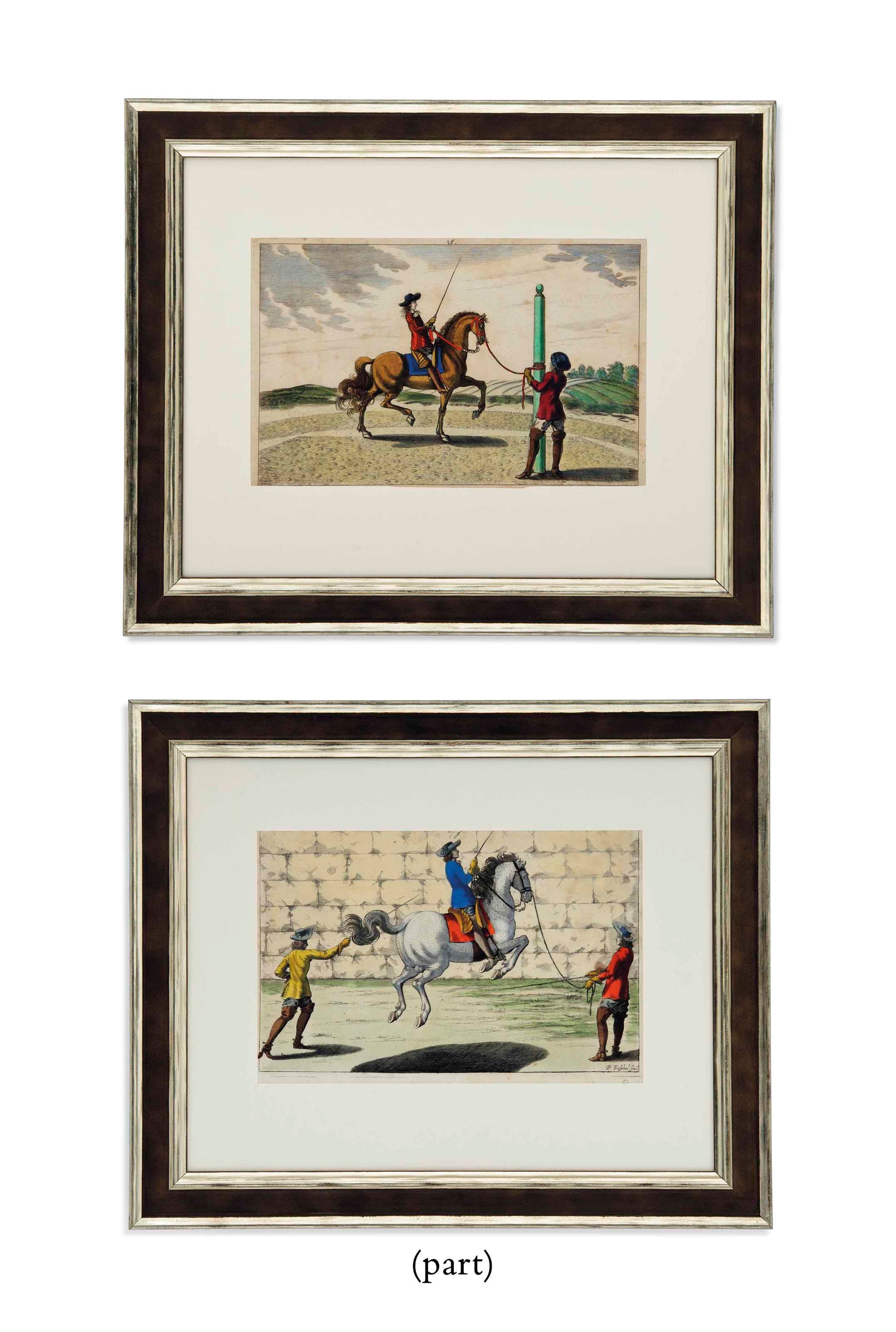 TWELVE HAND COLOURED ENGRAVED EQUESTRIAN PRINTS