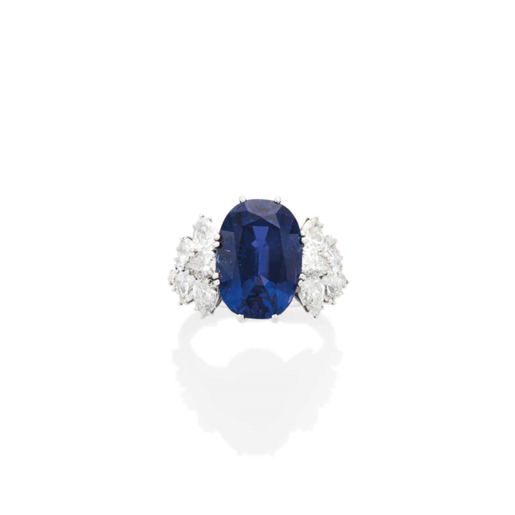 BAGUE SAPHIR ET DIAMANTS